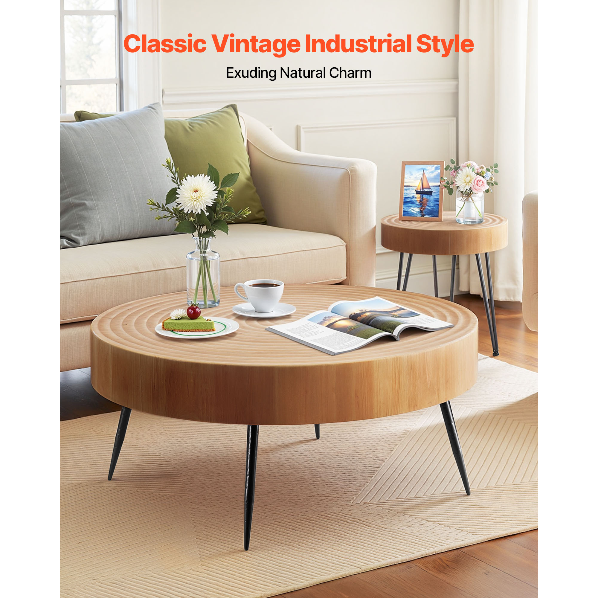Vevor 2 Pieces Round Coffee Tables Sets 31 3 In Photo Inspiration