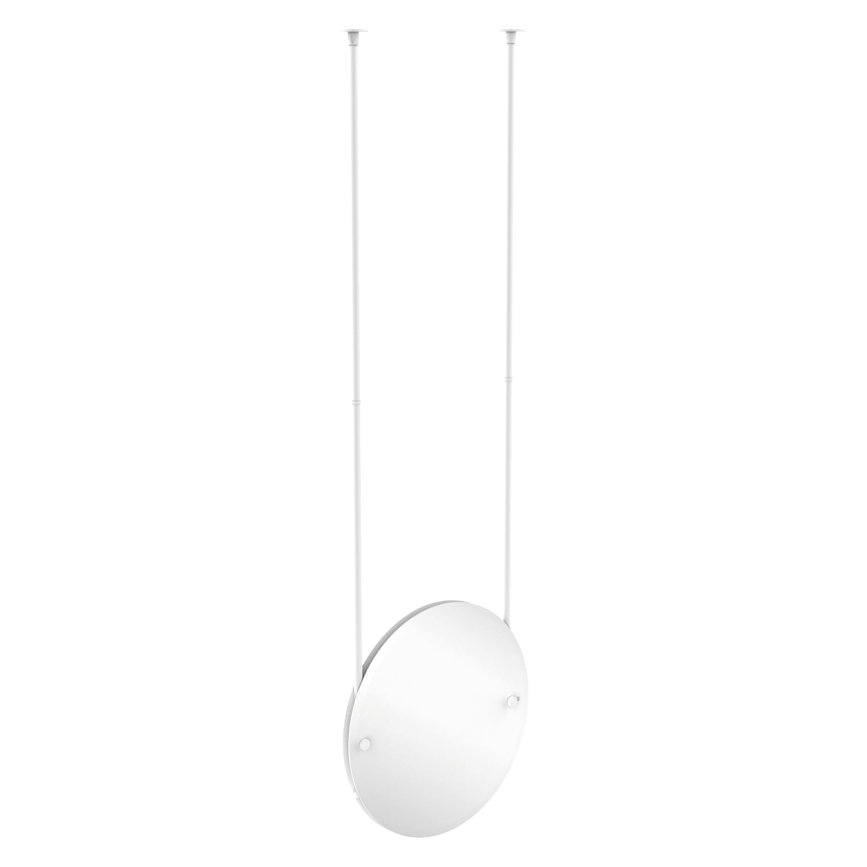 Allied Brass CH-90-WHM 22-Inches x 73-Inches Beveled Frameless Round Bathroom Vanity Mirror ( Matte White )