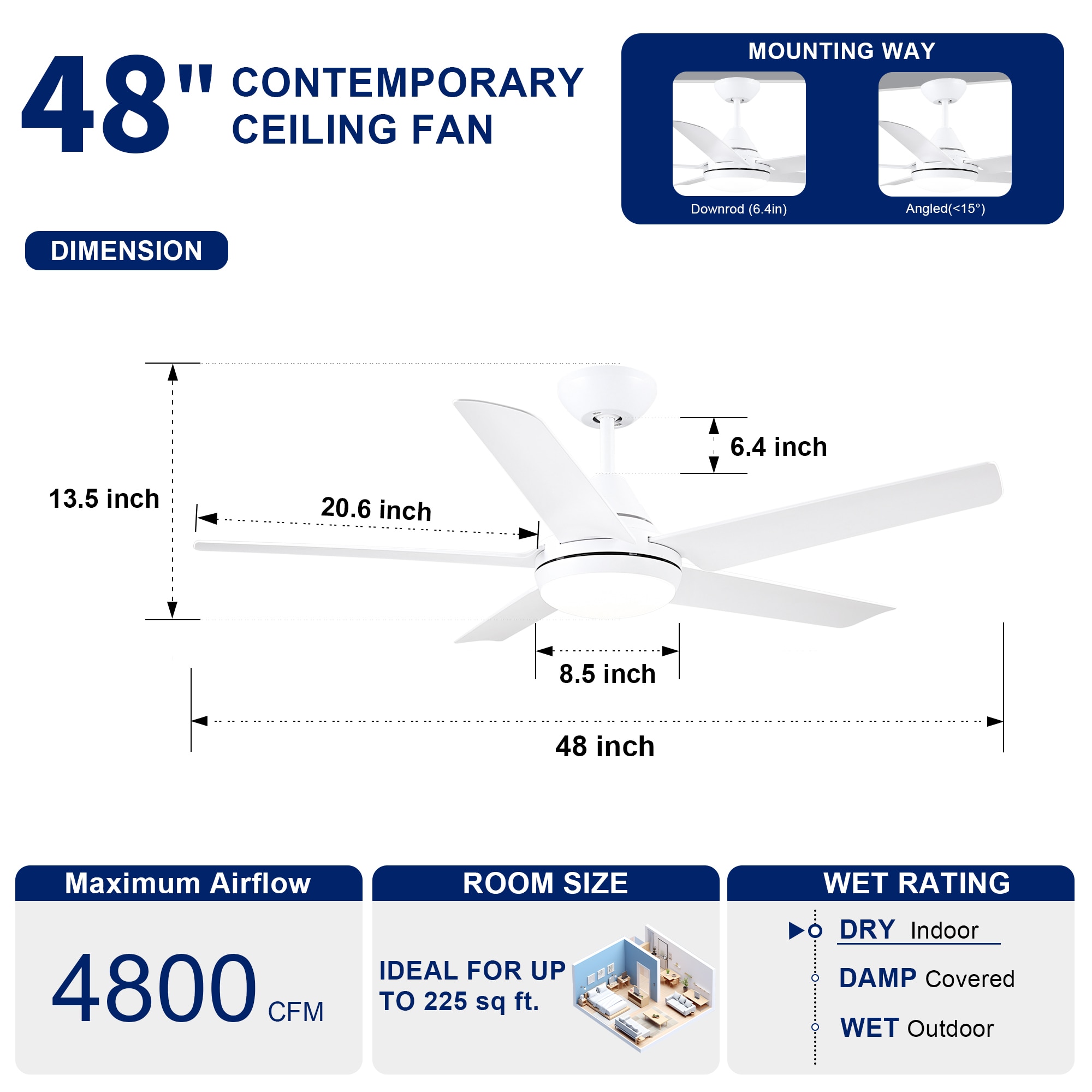 YUHAO LSAC1085WH482 Ceiling-Fans - View #5