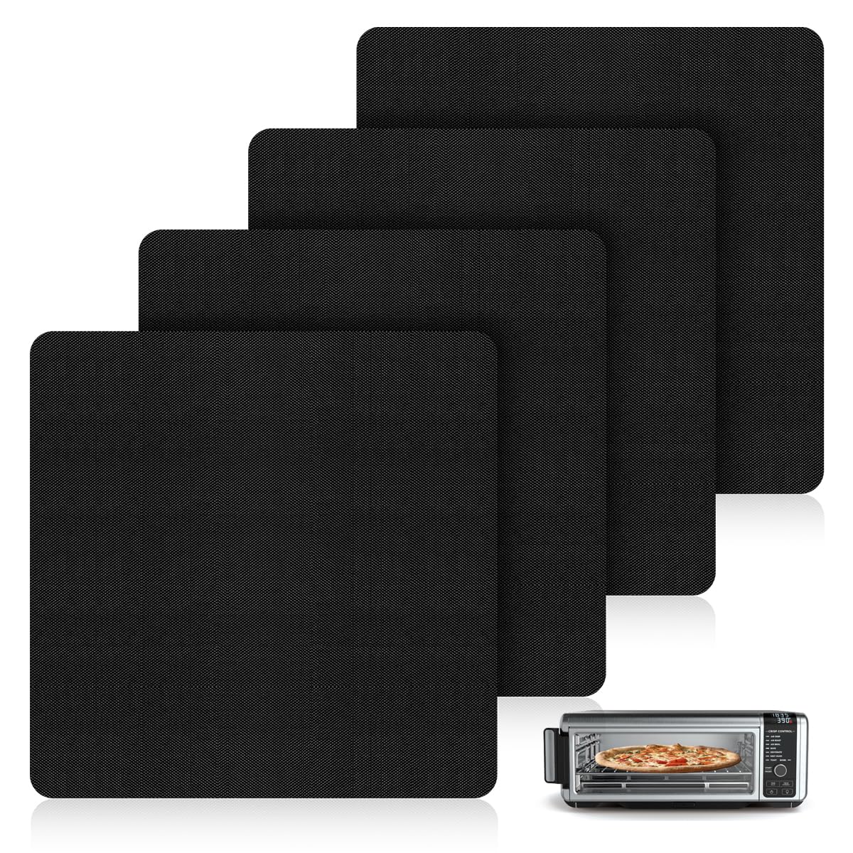 DHMHD  Air Fryer Oven Liners 4 pack Reusable Nonstick Baking Mat Sheet 12 x 12 inch for Bottom of Oven Fits Multiple Models Easy Clean PTFE