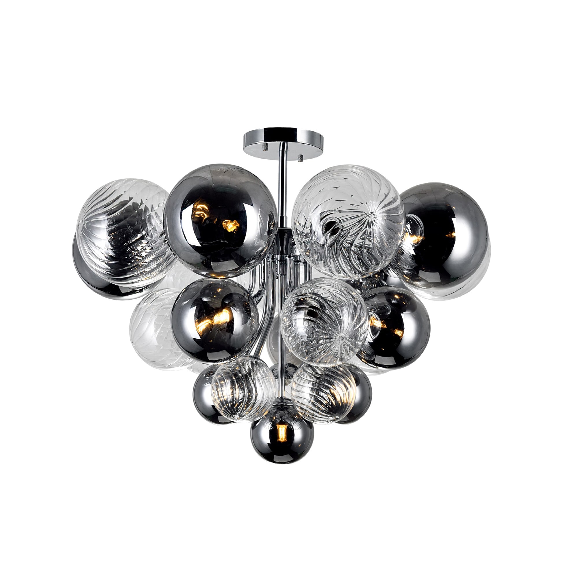 CWI Lighting 1205C25-10-601 Pallocino 10 -Light 25-in Chrome Semi Flush Mount Light
