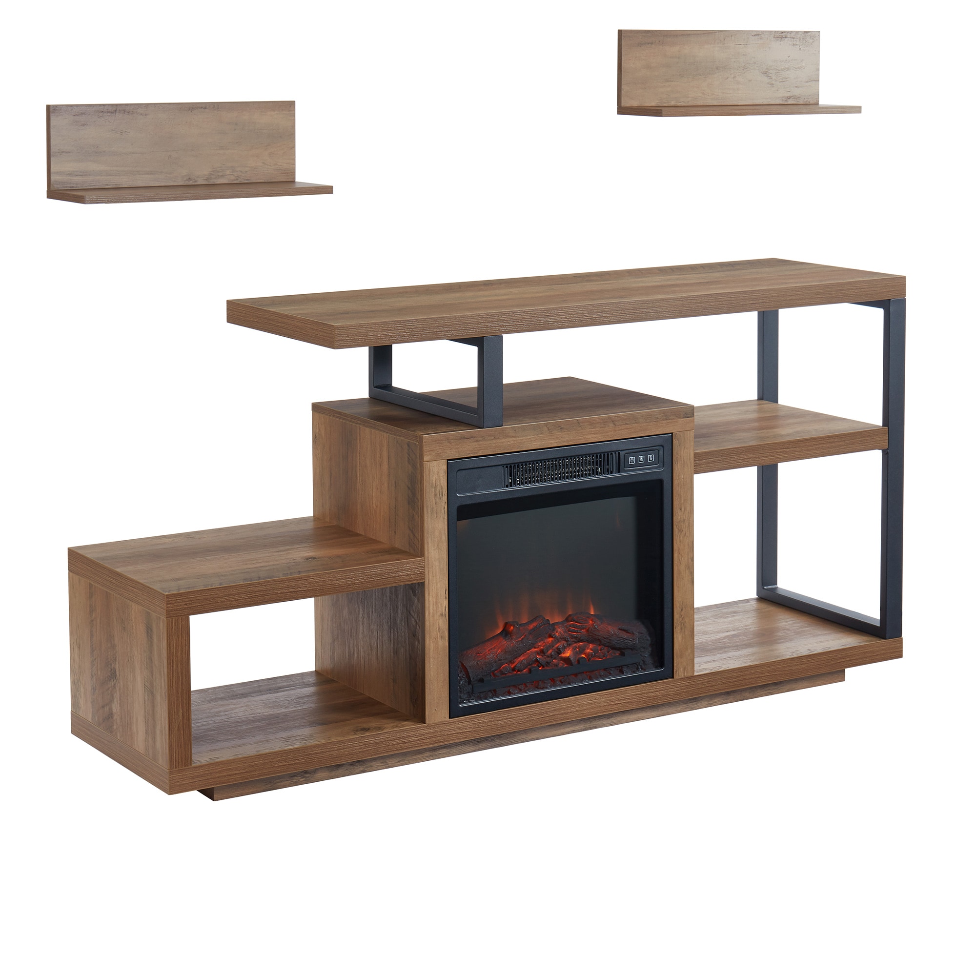CASAINC CA-TVS020-RSO 59-Inches W Espresso TV Stand with LED Corner or flat wall Electric Fireplace with Remote Control Included