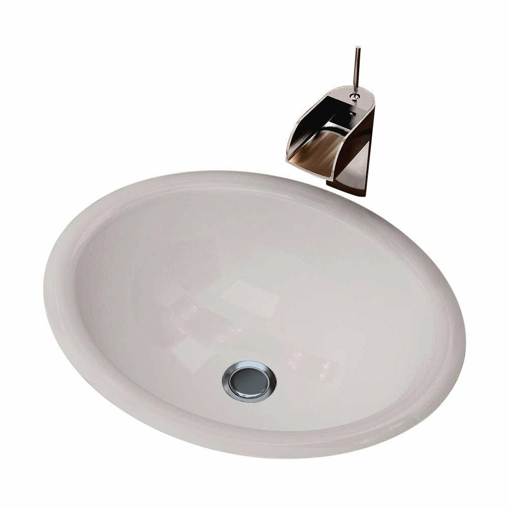 Cantrio Koncepts Ceramic Series Vitreous China Self-Rimming Basin White ...