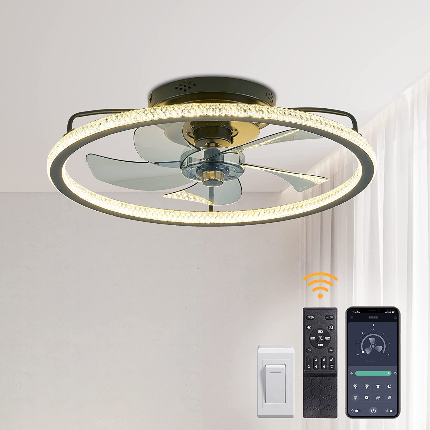 Modern Flush mount Ceiling Fans at Lowes.com