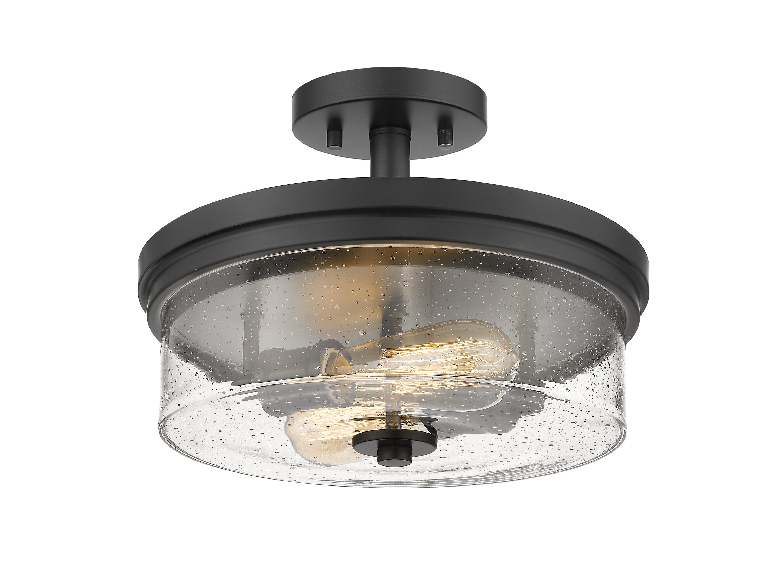 Z-Lite 464SF-MB Bohin 1 -Light 13-in Matte Black Semi Flush Mount Light