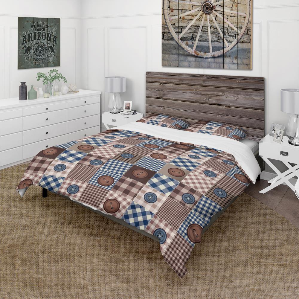 Designart BED19232-Q 3 -Piece Brown Queen Duvet cover Set