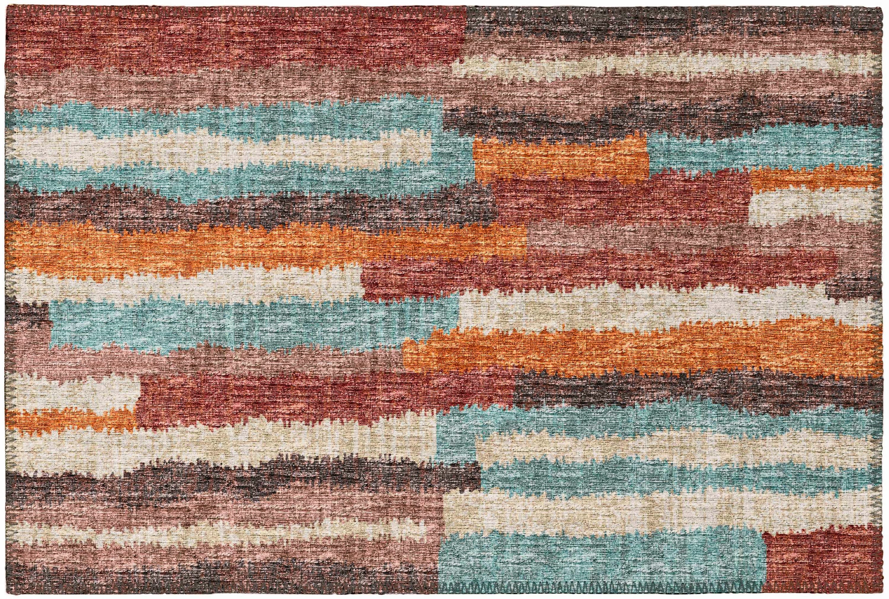 Addison Rugs ABV37PA20X30 Bravado 2 x 3 (ft) Chenille Paprika Rectangular Indoor/Outdoor Stripe Southwestern Machine washable Throw rug