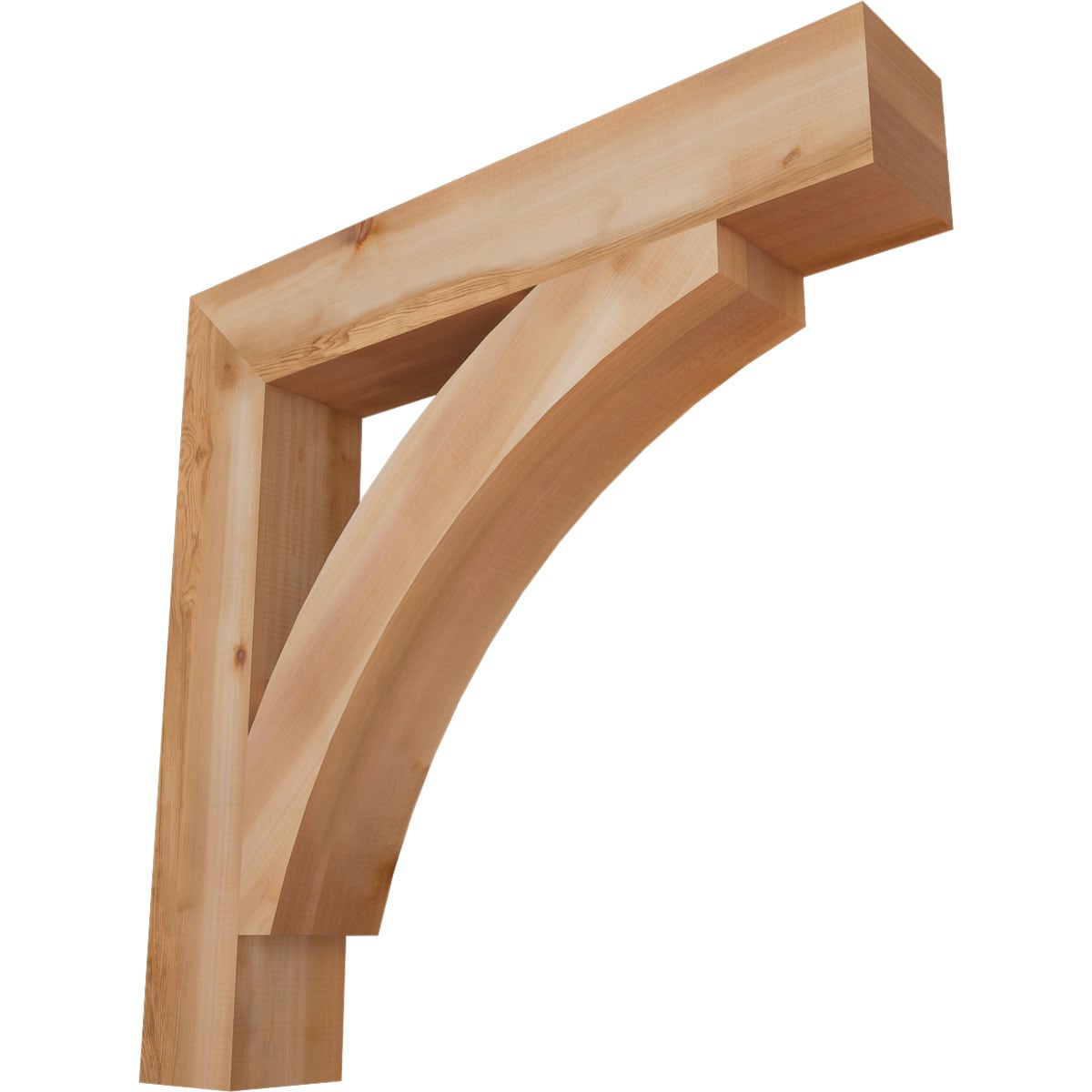 Ekena Millwork BKT06X36X36THR05SWR Thorton block smooth 5-1/2-in x 36-in x 36-in Western red cedar Brown Wood Standard bracket