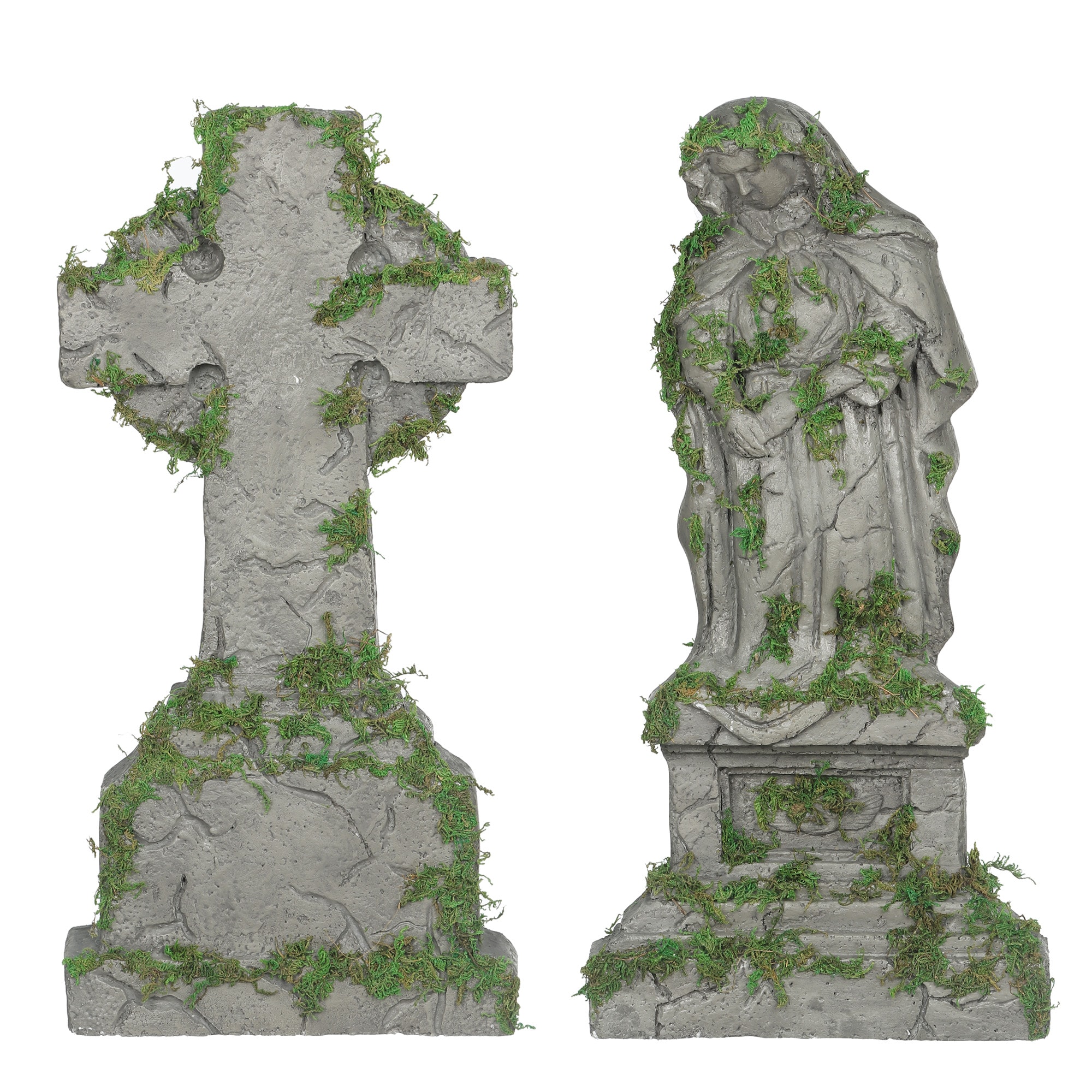 Haunted Living 20-in Cross and Lady Tombstone 2-Pack