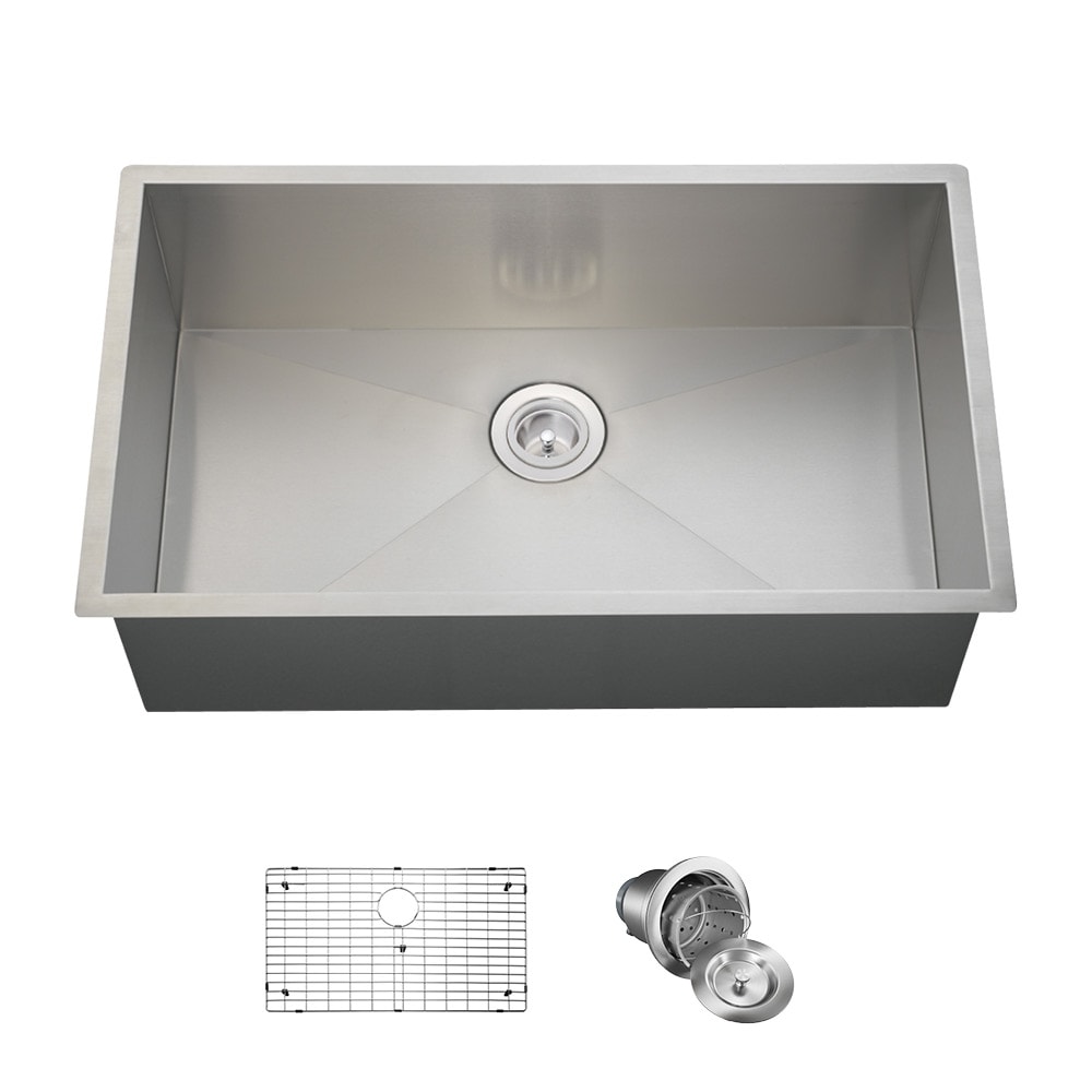 MR Direct Undermount 32-in x 19-in Stainless Steel Single Bowl Kitchen ...