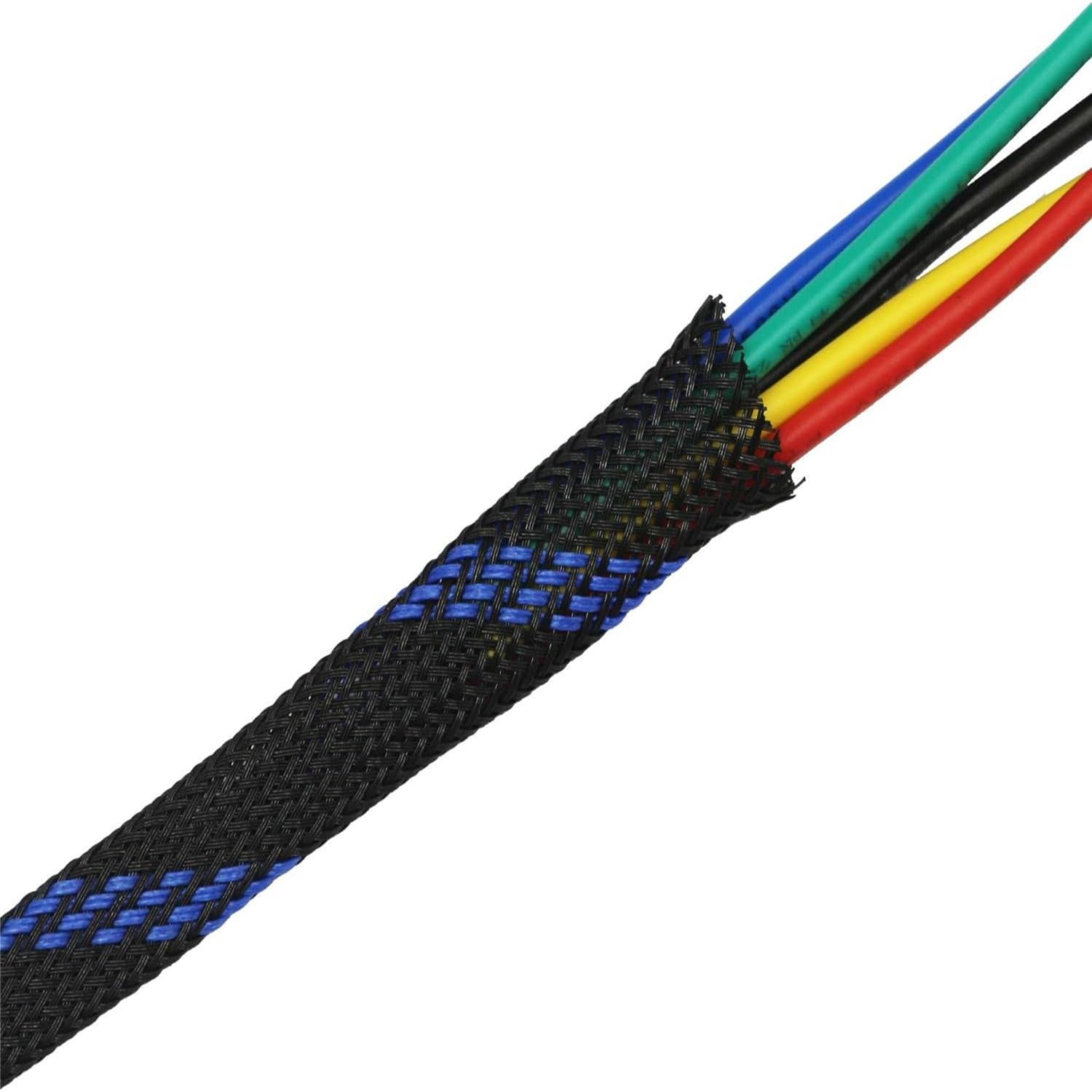 Aoibox 32 ft 1 2 in PET Expandable Braided Cable Sleeving for Wire ...