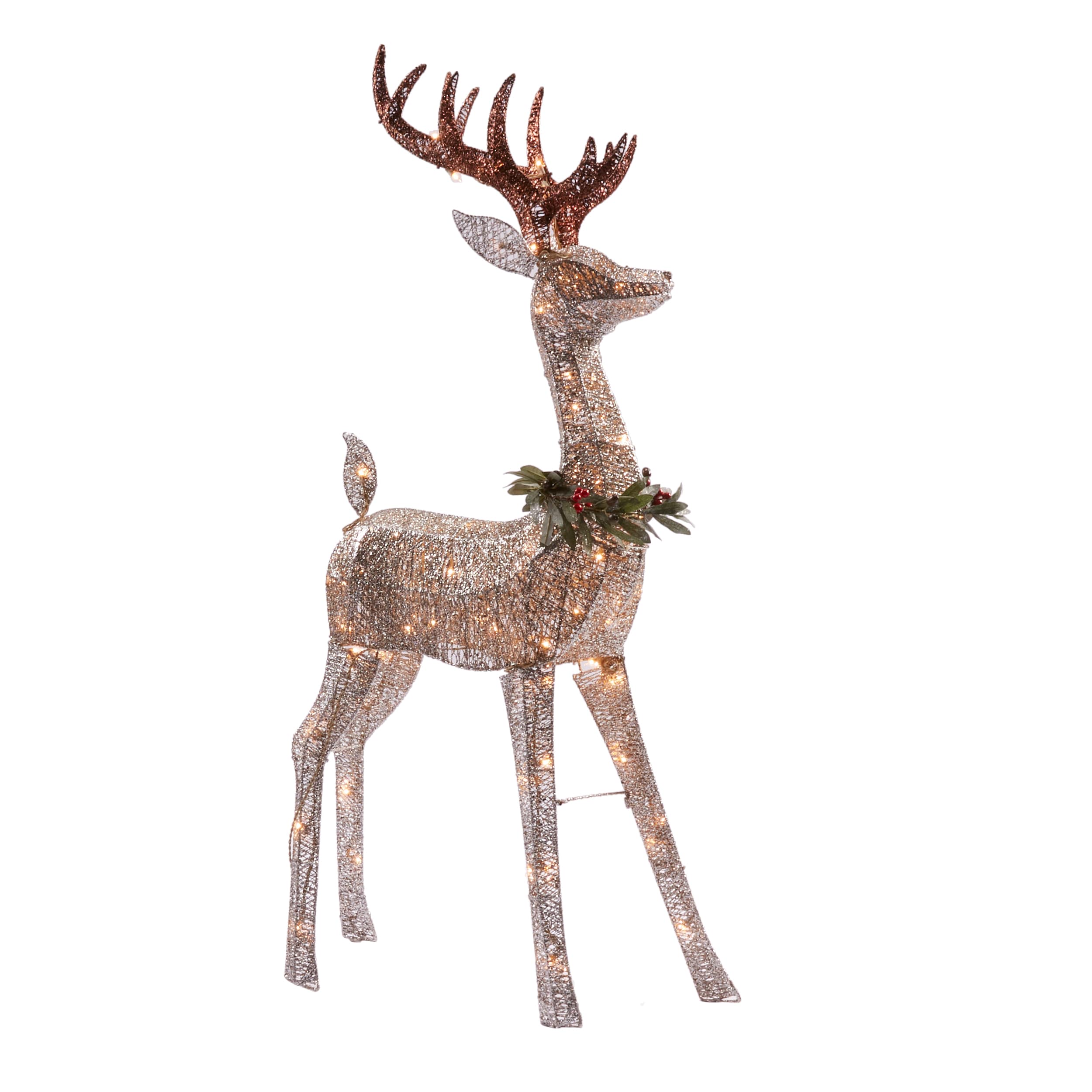 Holiday Living 62-in Deer Free Standing Decoration with Clear ...
