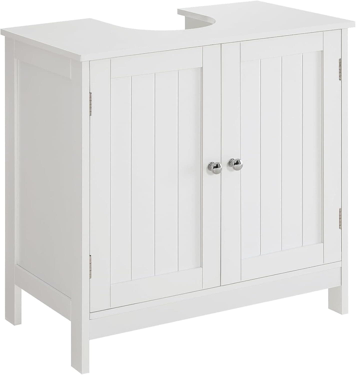 Iwell  Pedestal Sink Storage Cabinet with 2 Doors and Shelf Under Sink Cabinet Bathroom Sink Cabinet with U Shape White