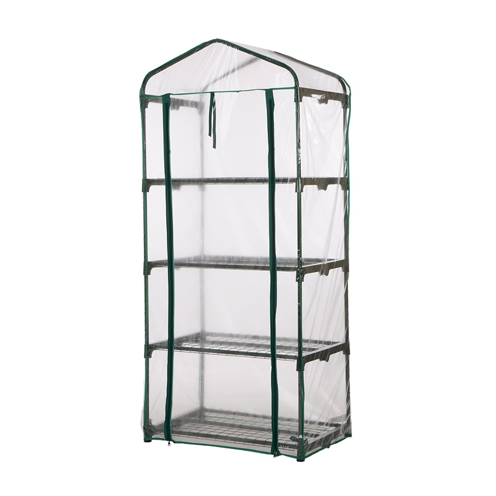 Glitzhome GH1429004160 2.3-ft L x 1.6-ft W x 5.1-ft H Clear and black Pop-up Greenhouse