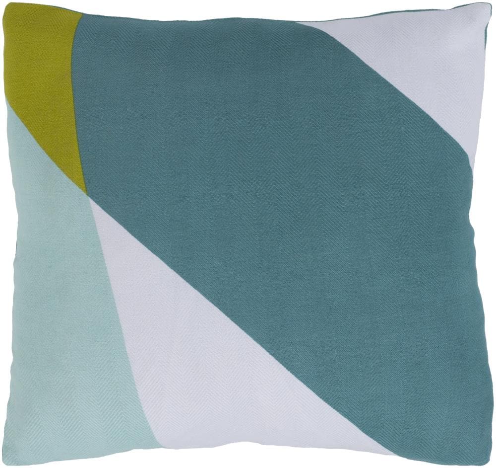 Surya TO027-2222D Teori 22-in x 22-in Aqua Square Indoor Decorative Pillow