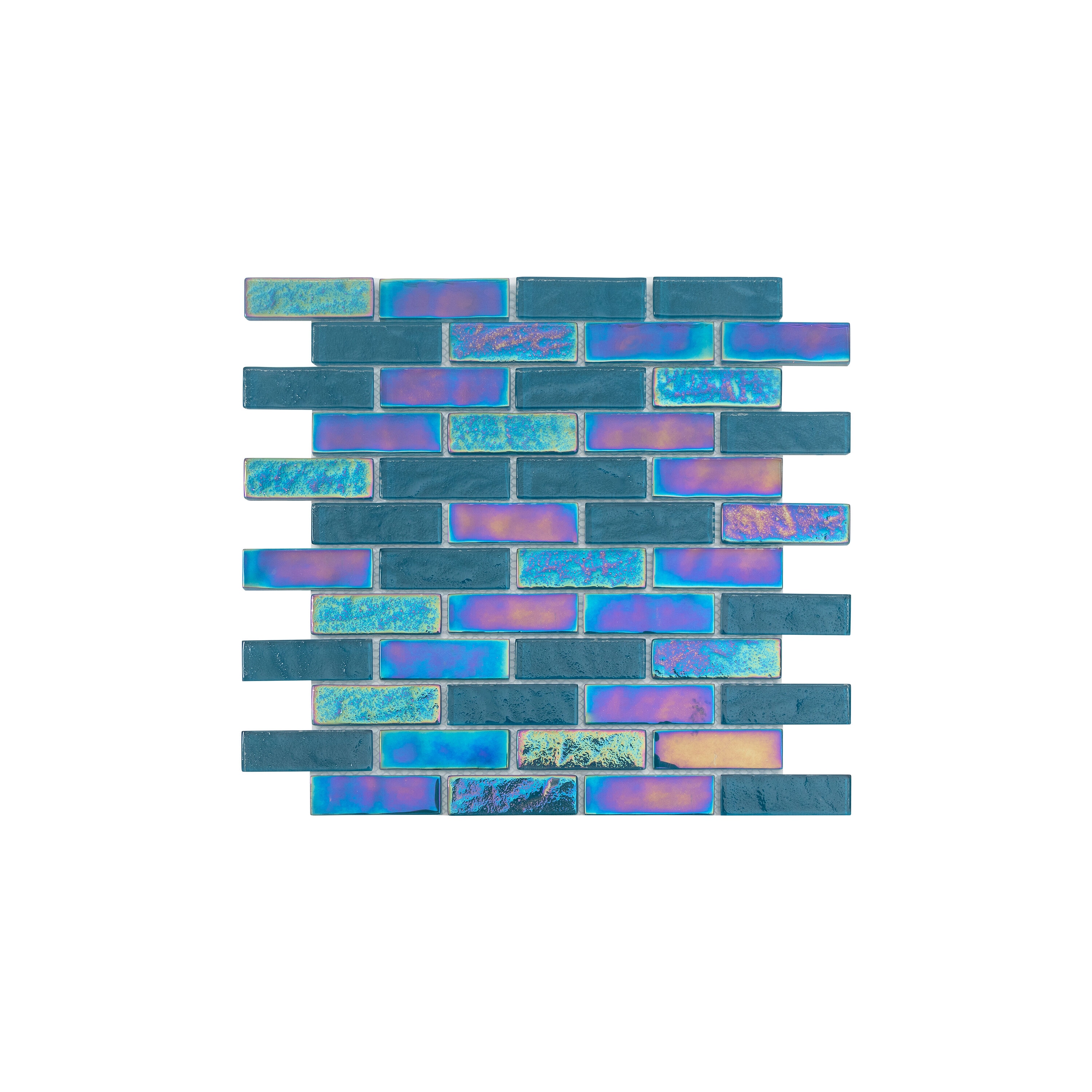 WS Tiles WSD-RW01-SAMPLE Sample - Swimming Pool Series Norweigan Blue 3-in x 3-in Iridescent Glass Wall Tile