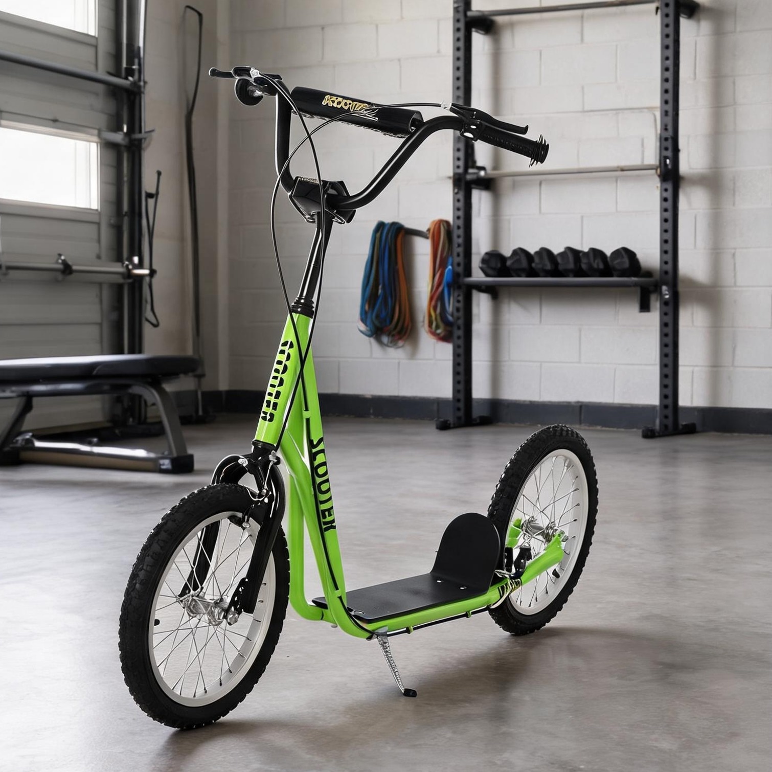Naturefalls Adjustable Design Kids Scooters in Green 54.8 x 22.8 x 35.5 in with Practical Control