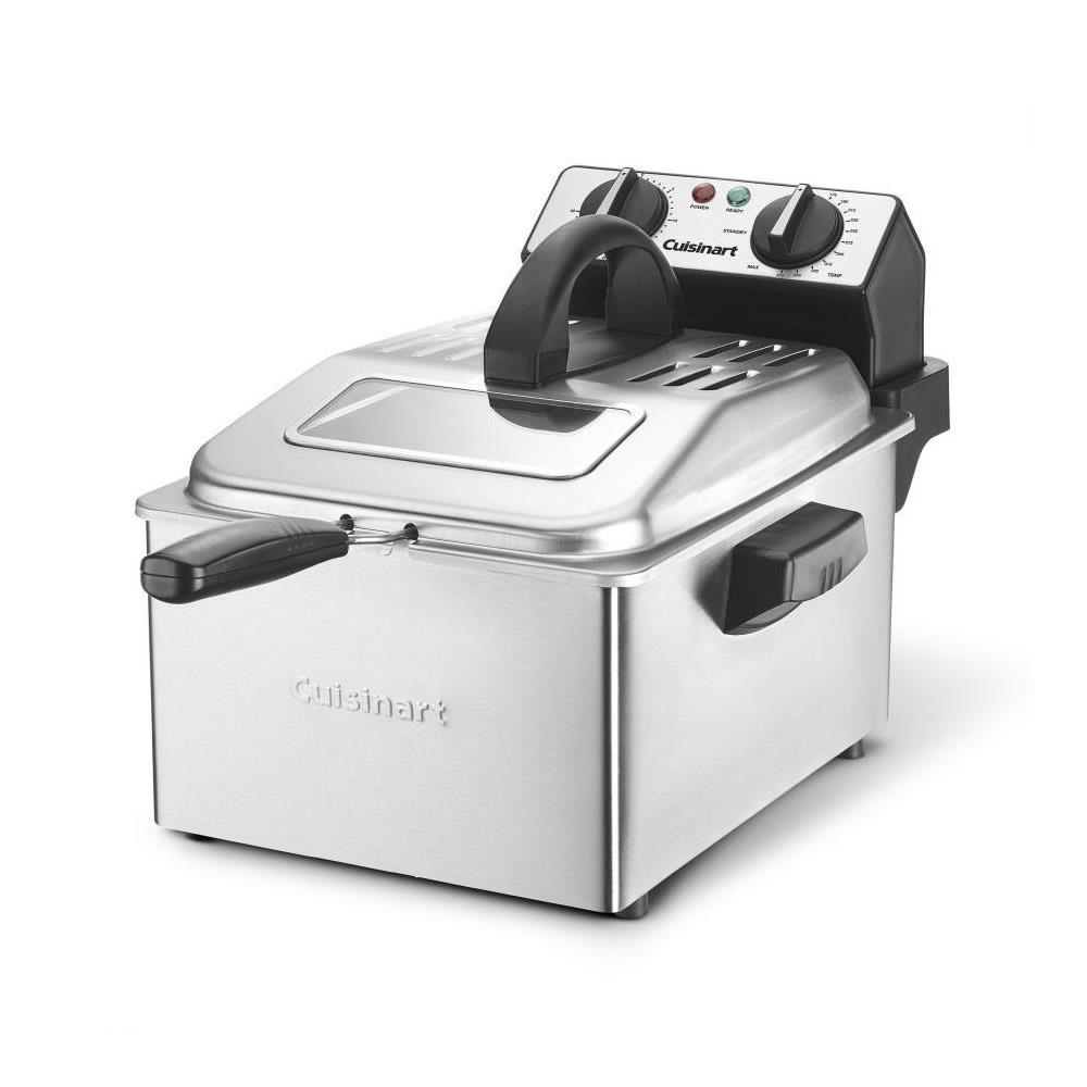 Mondawe Silver 2500W Single Electric Deep Fryer with Drain Feature and  Removable Fry Basket - Temperature Controls - Ready Light Indicator in the Deep  Fryers department at