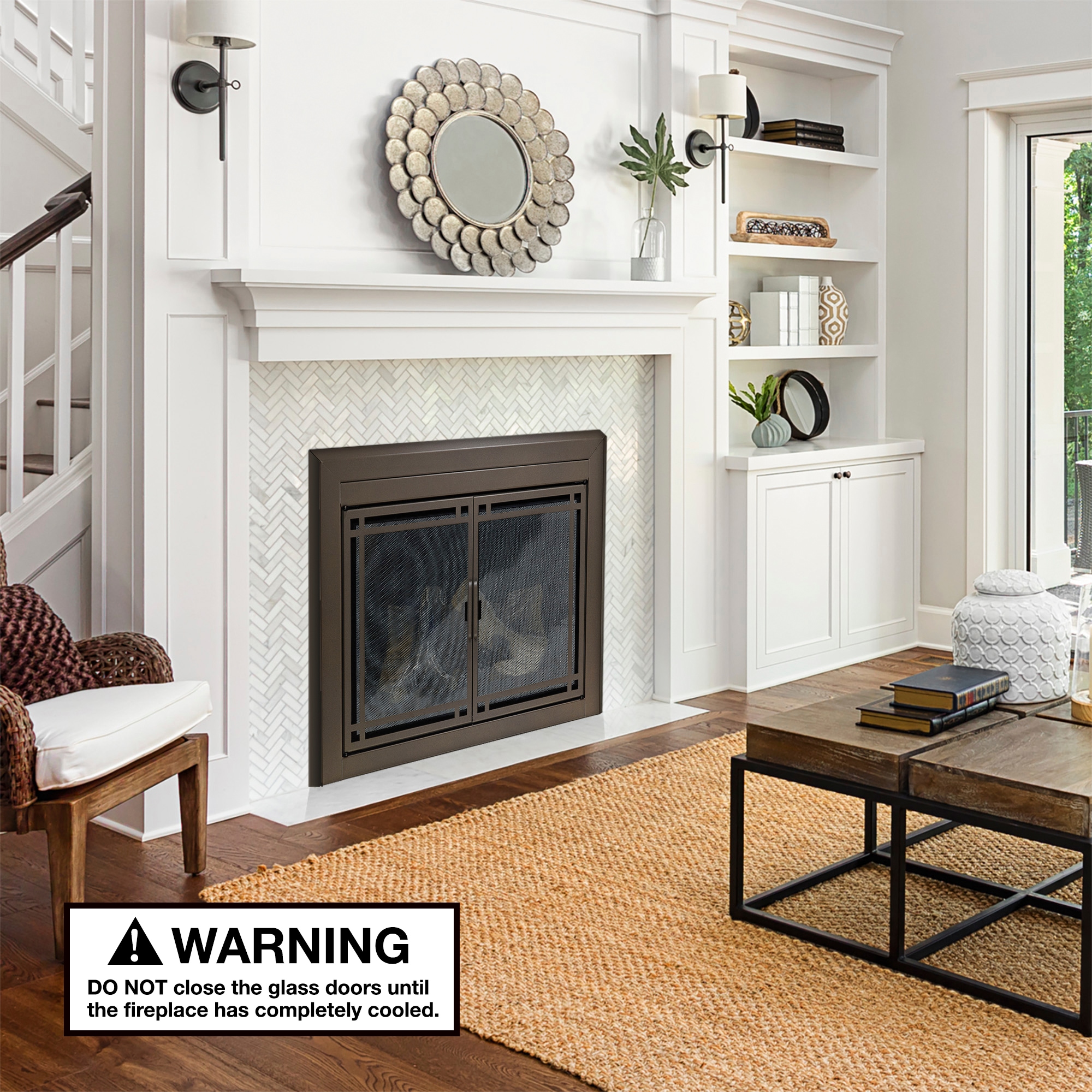 allen + roth FPDS403ORB Glass-Fireplace-Doors - View #3