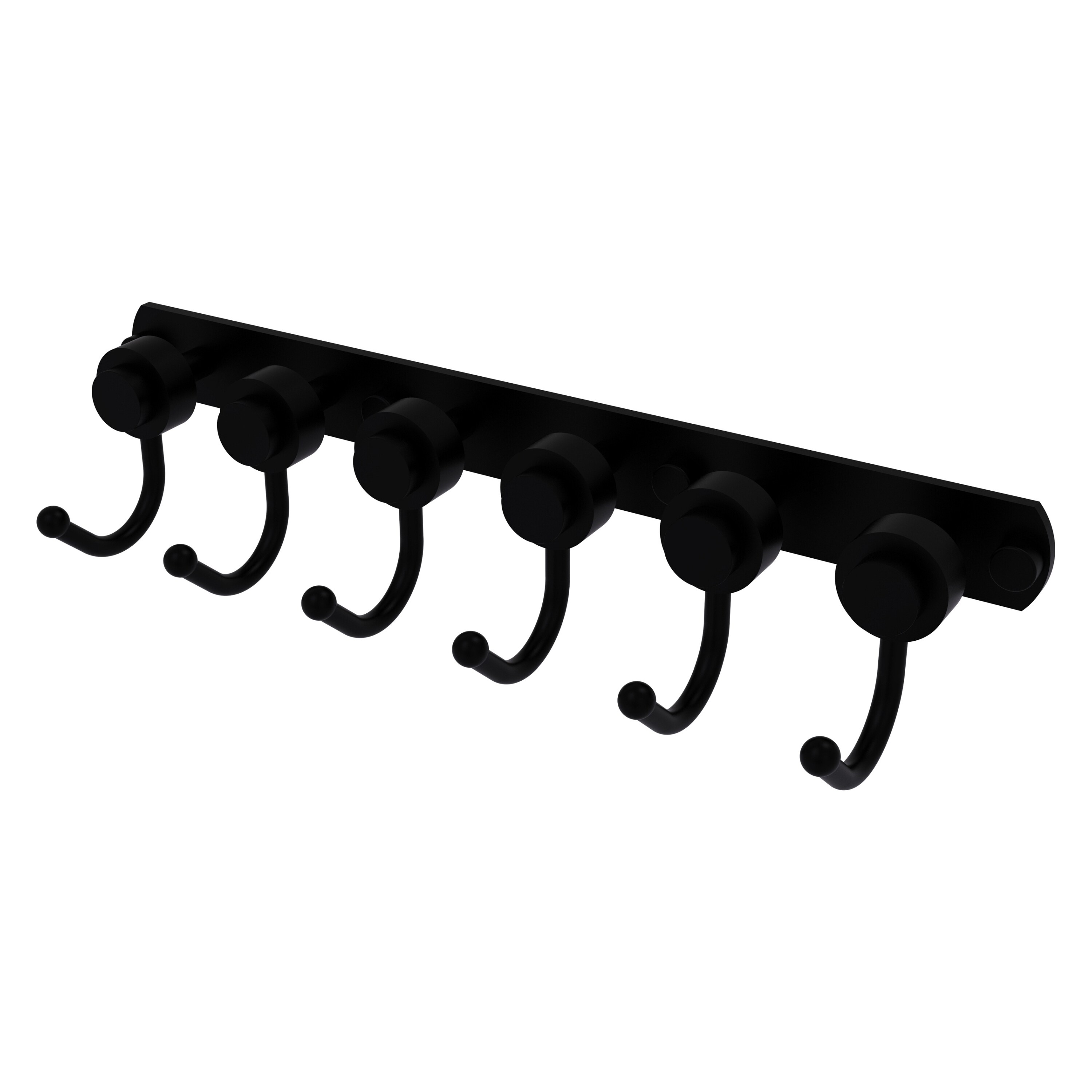 Allied Brass 920-6-BKM Mercury Matte Black 6 -Hook Wall mount Towel Hook