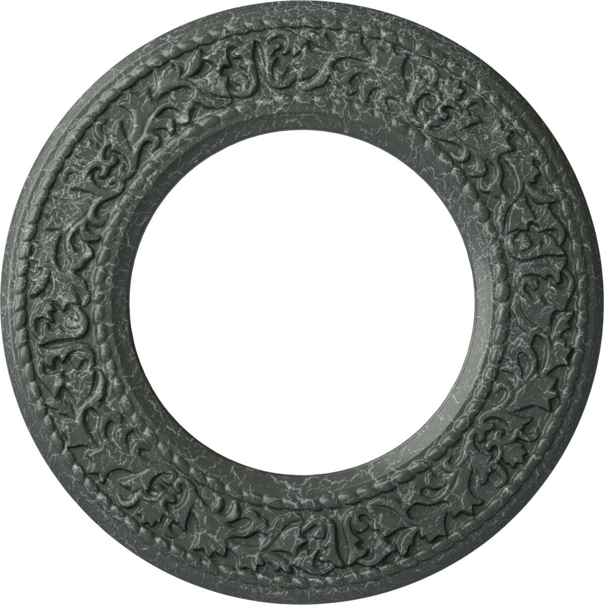 Ekena Millwork CM13BLAGC Blackthorn 13.375-in W x 13.375-in L Painted Athenian Green Crackle Polyurethane Whole Ceiling Medallion