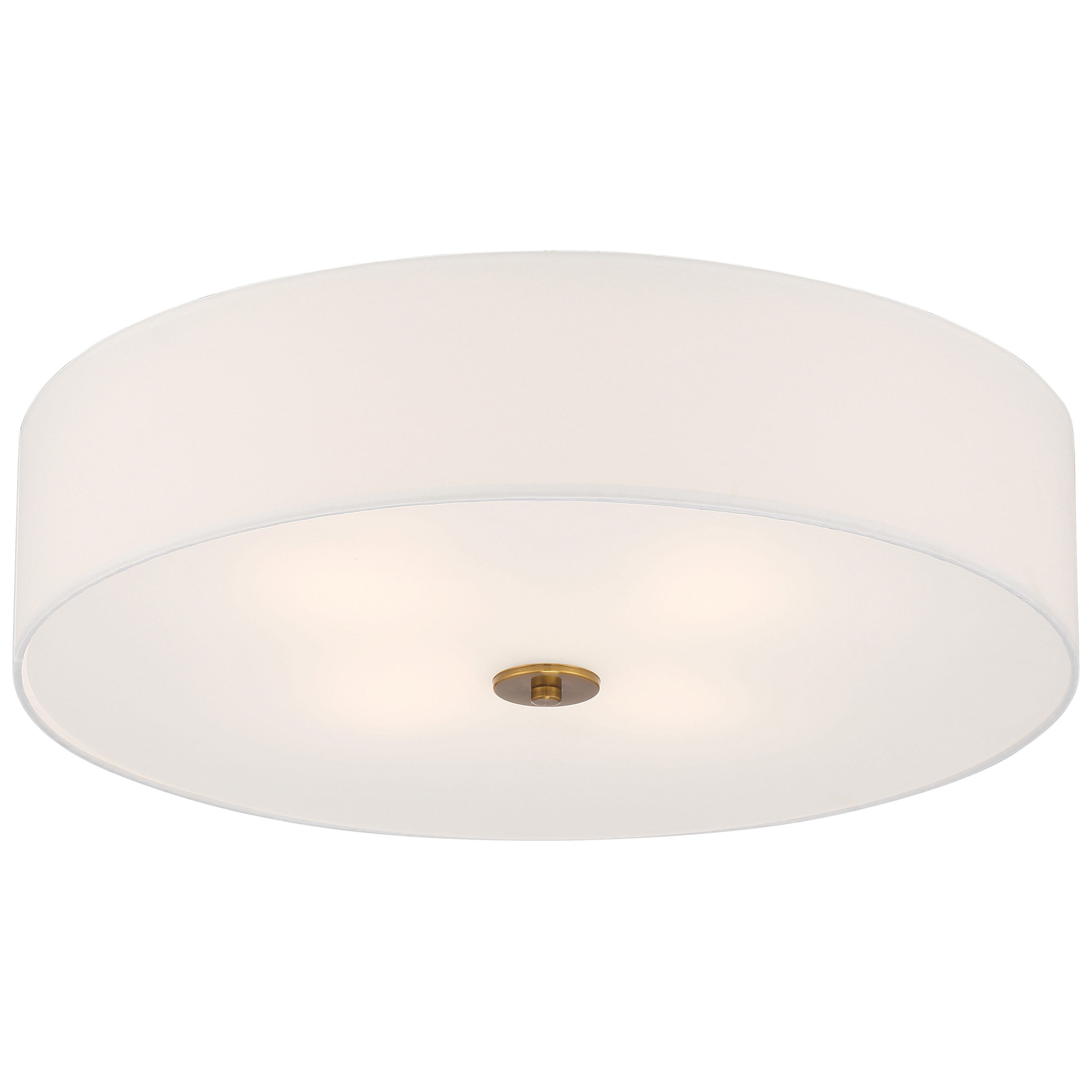 Transitional 24" Antique Brushed Brass LED Drum Flush Mount