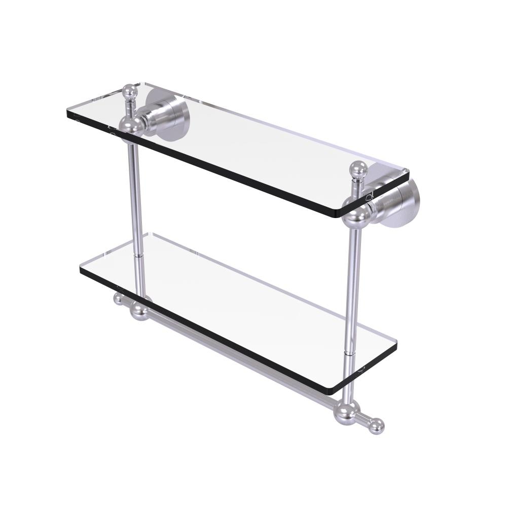 Allied Brass AP-2TB/16-SCH Astor Place Satin Chrome 2 -Tier Wall mount Bathroom Shelf ( 16-in x 12-in x 5-in )