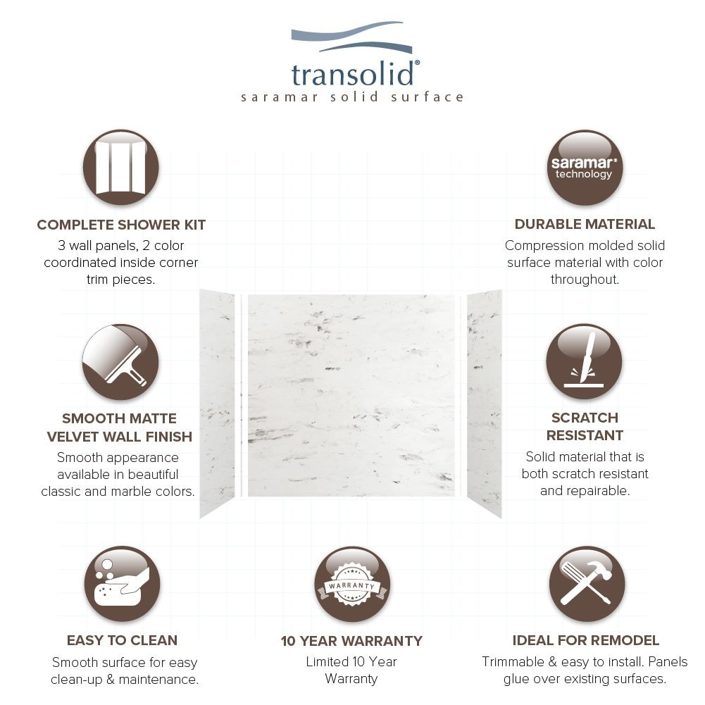 Transolid SWK603660-47V Bathtub-Wall-Surrounds - View #8