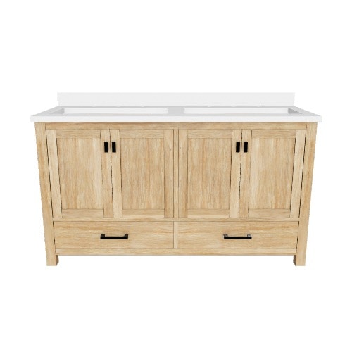 allen + roth Ronald 60-in Almond Toffee Undermount Double Sink