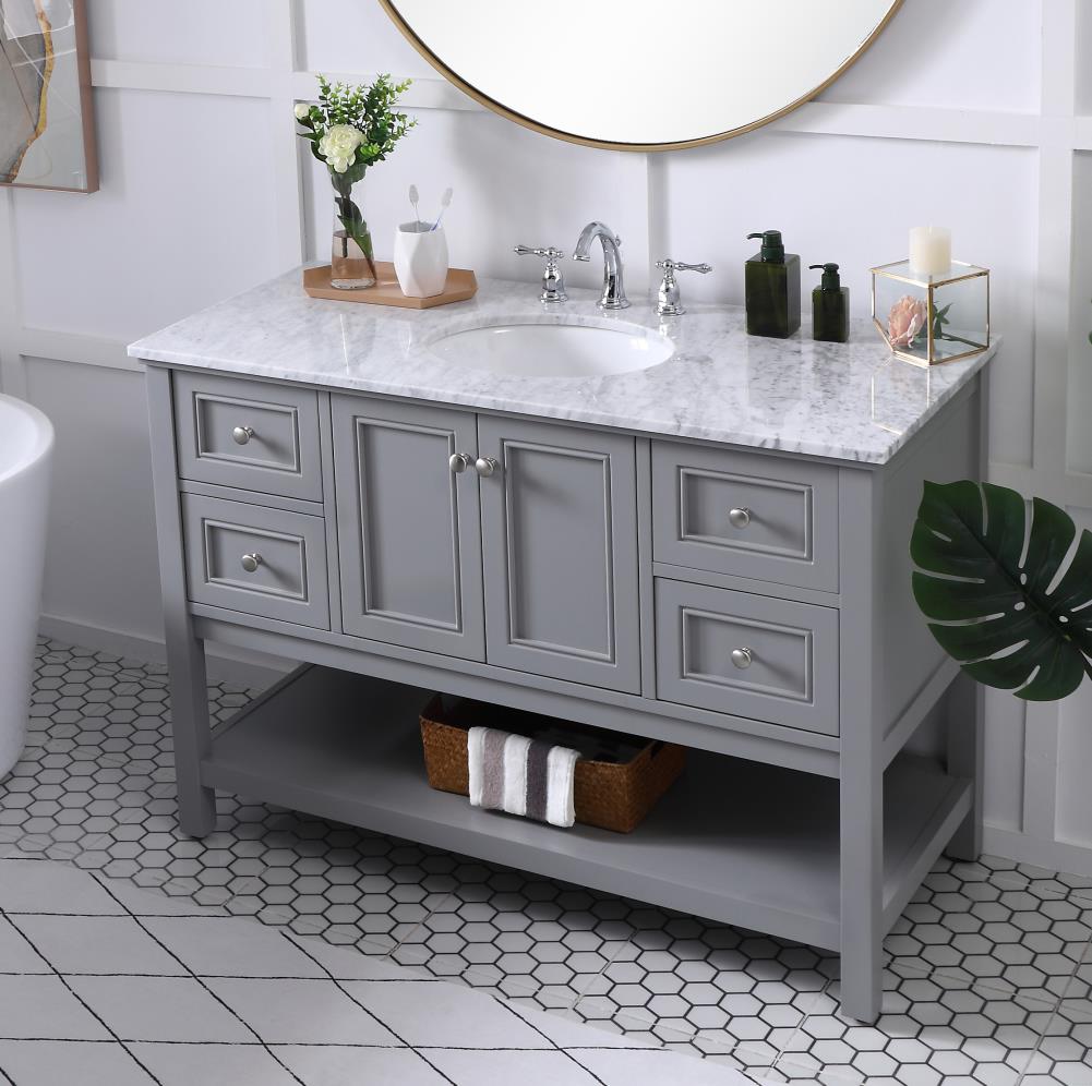 Elegant Decor First Impressions 48-in Gray Undermount Single Sink ...