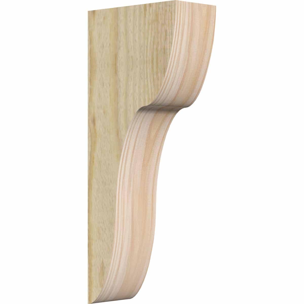 Ekena Millwork COR04X08X20CAR00RDF 4-in x 8-in x 20-in Carmel Unfinished Douglas fir Wood Paintable/Stainable Corbel