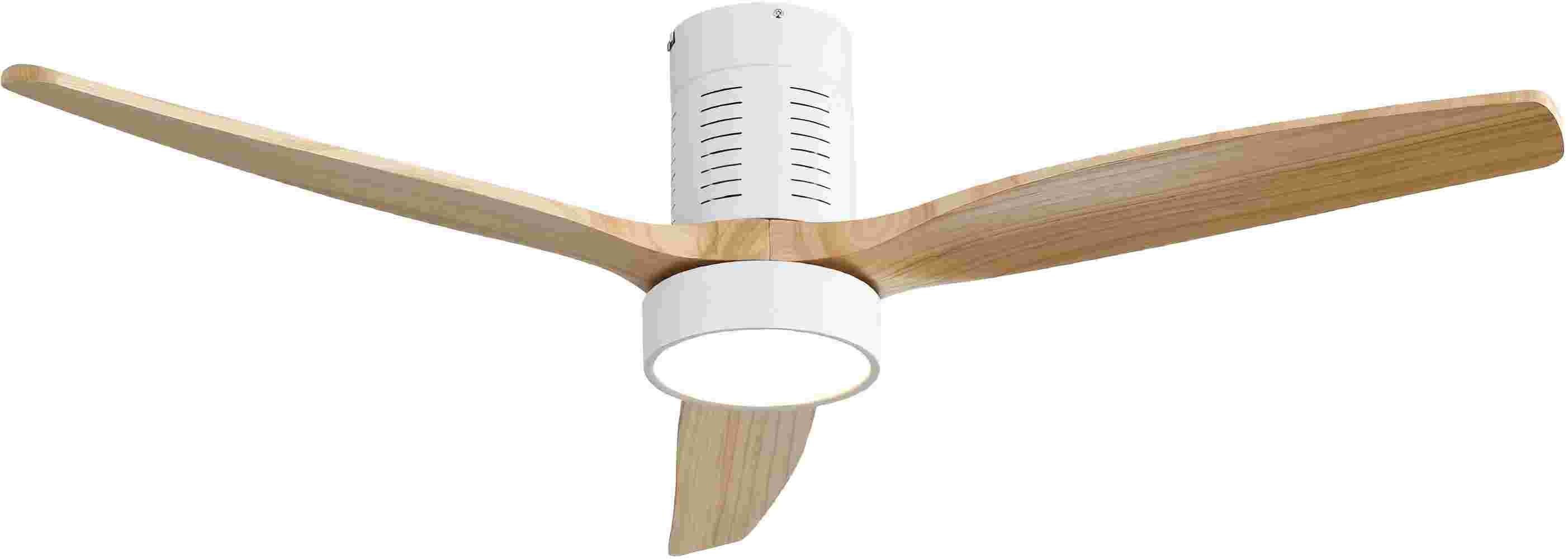 Yardreeze KBS-52245-WH 52-in White with White Blades Plug-in Ceiling Fan With Light and Remote ( 3 -Blade )