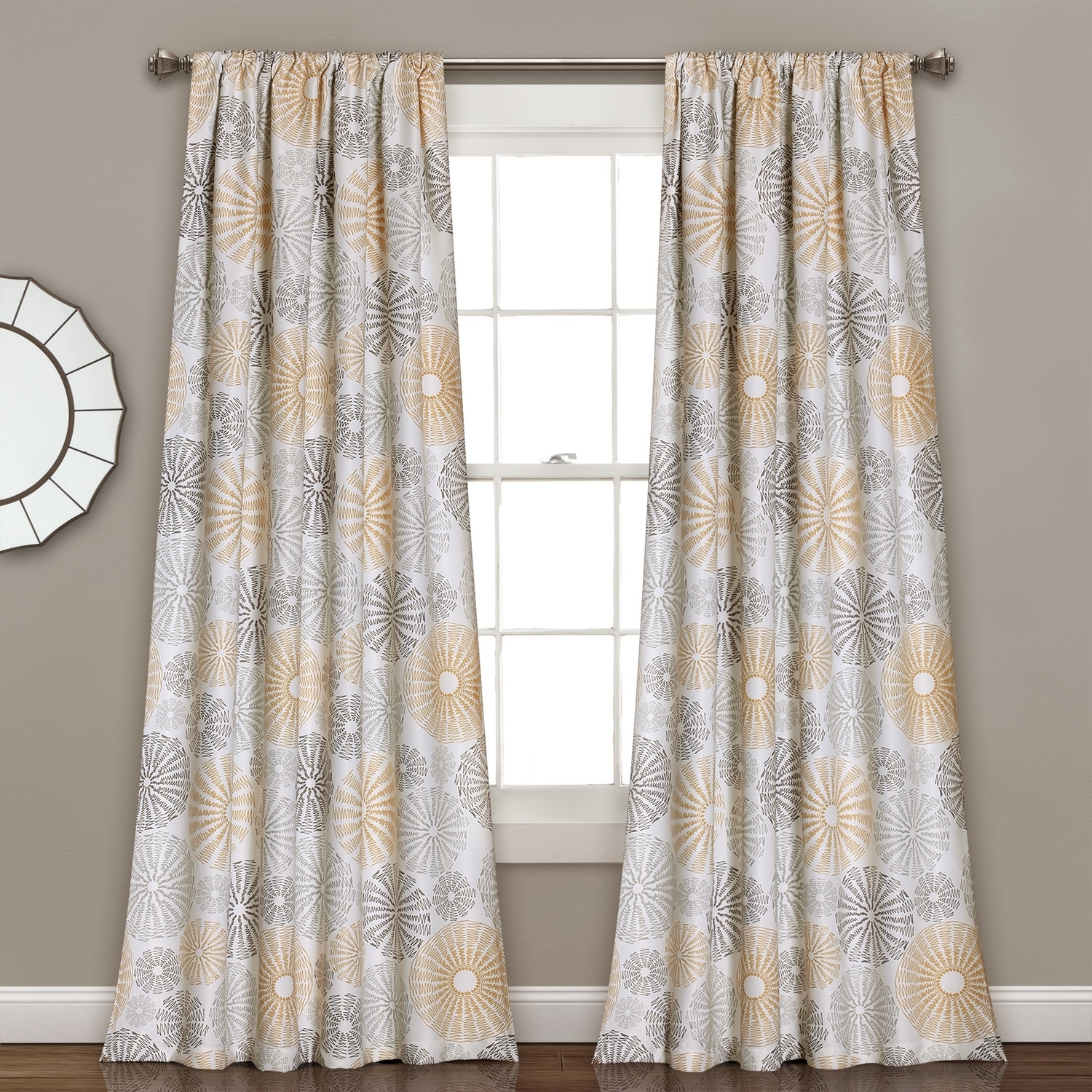 Lush Decor 16T000887 84-Inches Yellow Light filtering Rod pocket Curtain panel pair