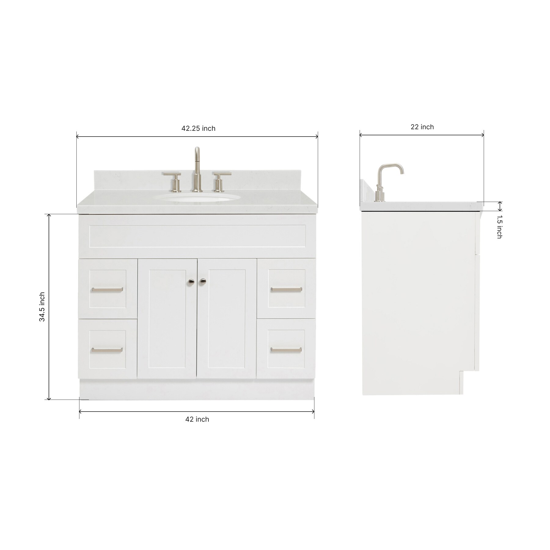 ARIEL F042SCQOVOWHT Bath-Vanity-Combo - View #3