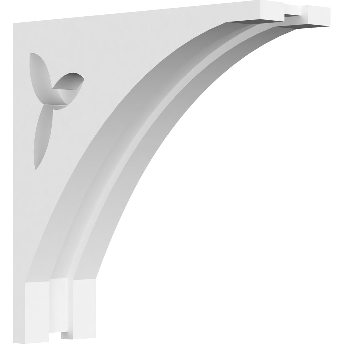 Ekena Millwork CORP01X06X06NA 1.875-in x 6-in x 6-in Naple Unfinished White PVC Paintable Corbel