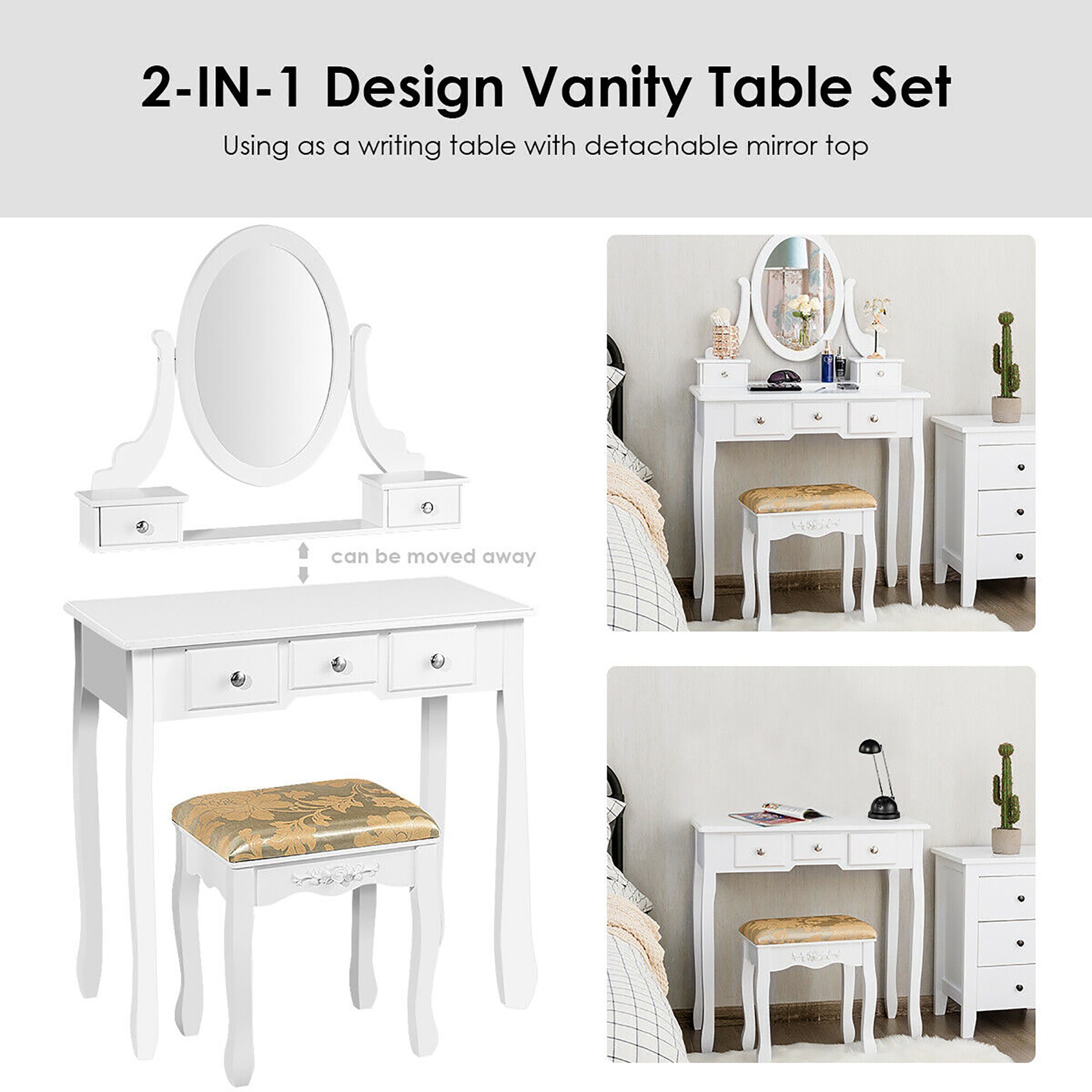 White Dressing Table Set - Victoria Range