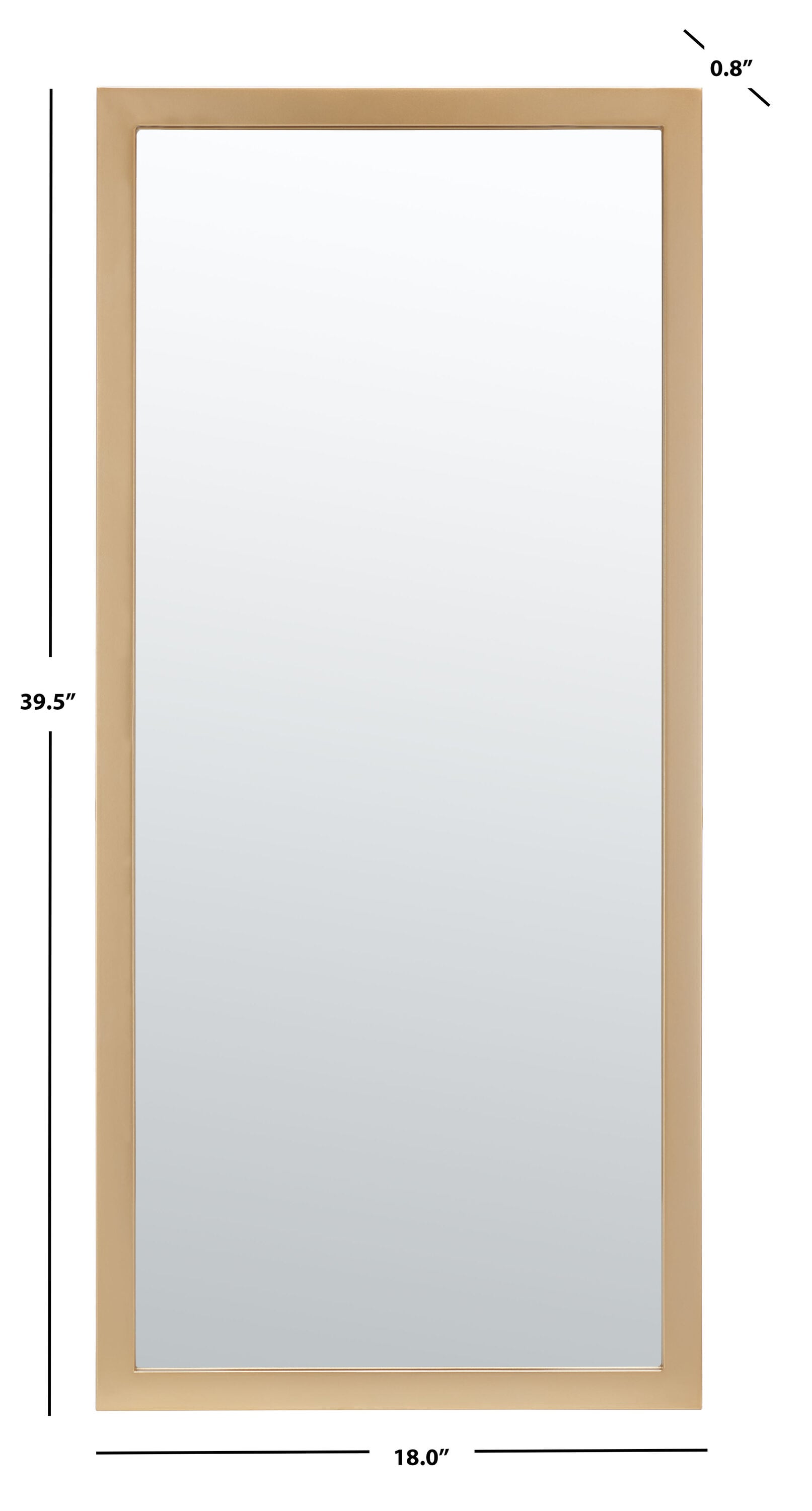 Pravina Rectangular 40'' Gold Solid Wood Frame Mirror