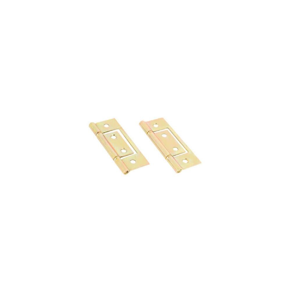 Prime-Line TRVAL38602 Prime Line 161497 Brass Plated Non Mortise Hinge- 2 Pack