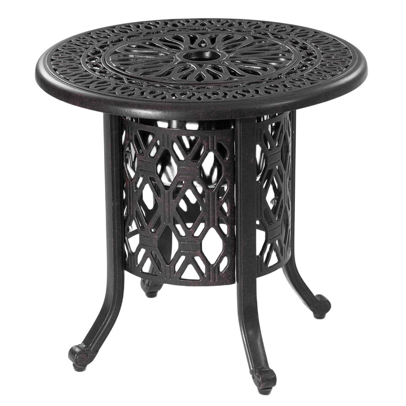 Forclover DASE-0425 Patio Tables Round Outdoor End 21-in W x 21-in L