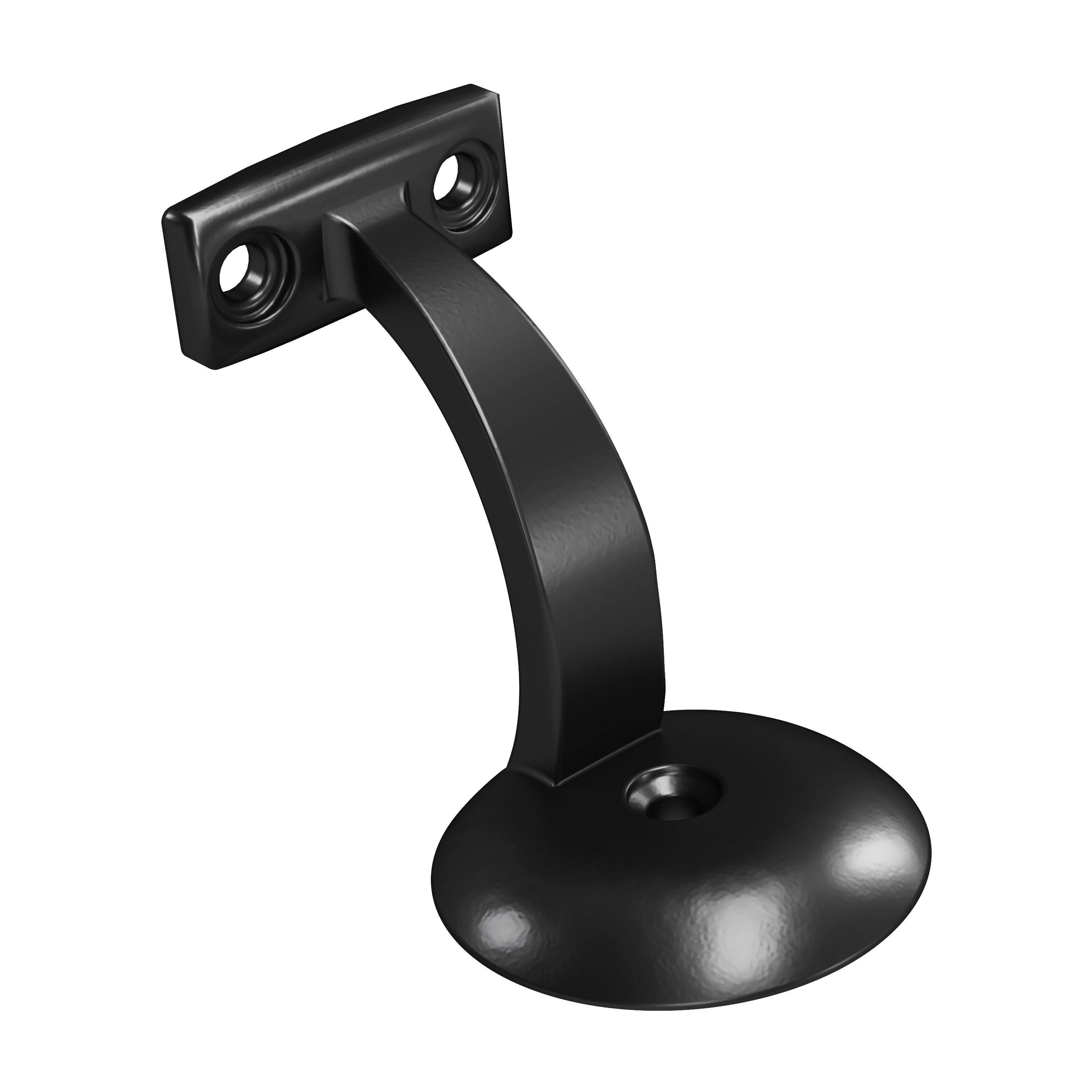 Crown Heritage 4903027BK 2.1875-Inches x 3.2188-Inches Black Finished Aluminum Handrail bracket
