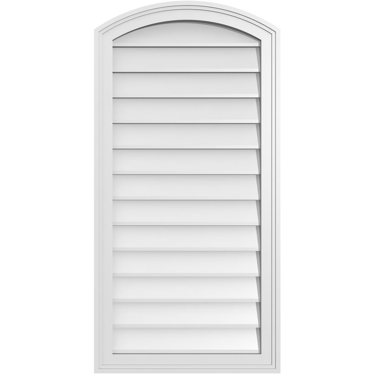 Ekena Millwork GVPAR20X4002SN 20-Inches x 40-Inches Off-white Round top PVC Gable Louver Vent