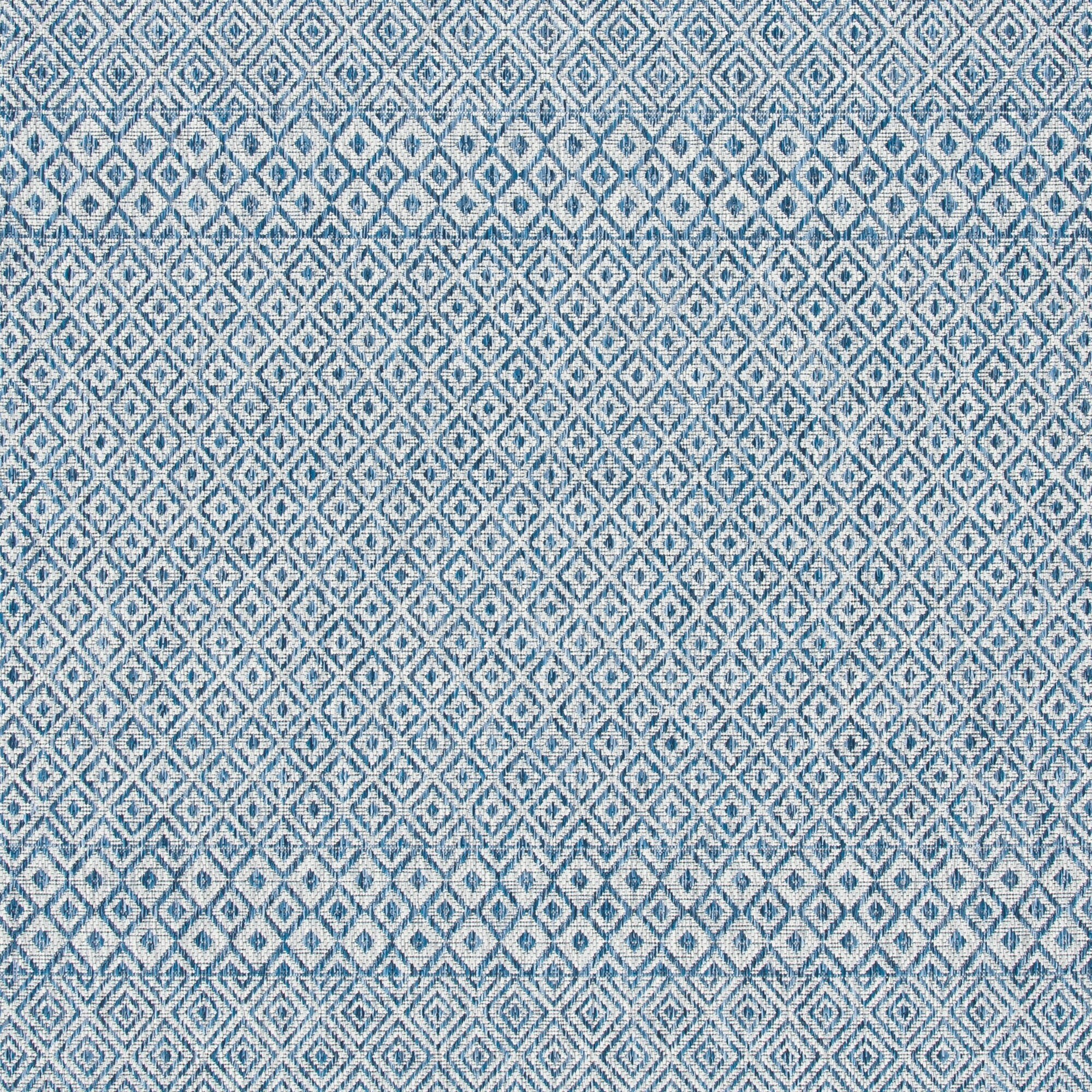 Round Blue Synthetic Non-slip Easy Care Rug, 62"