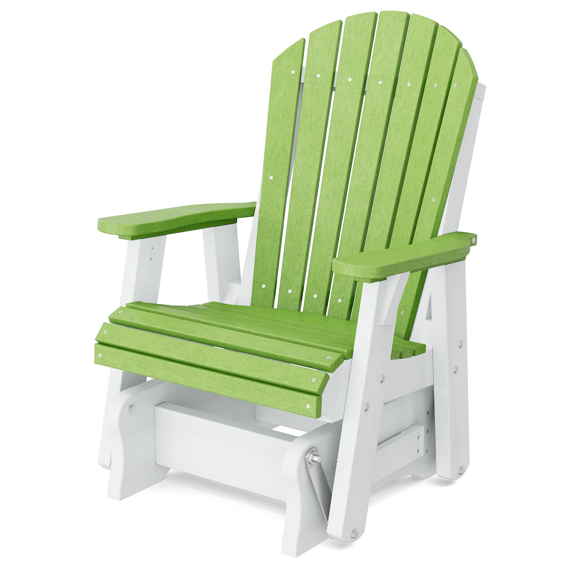 Wildridge LCC-106-TLG-BW Heritage 1 -person Lime Green/White HDPE Outdoor Glider