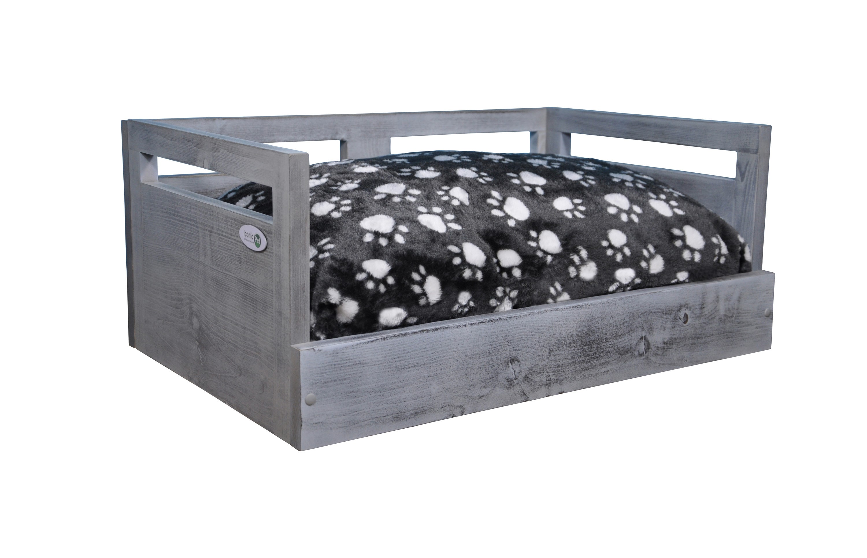 Iconic Pet 52058 Rectangular Antique Gray Fleece Sofa Dog Bed ( Medium )