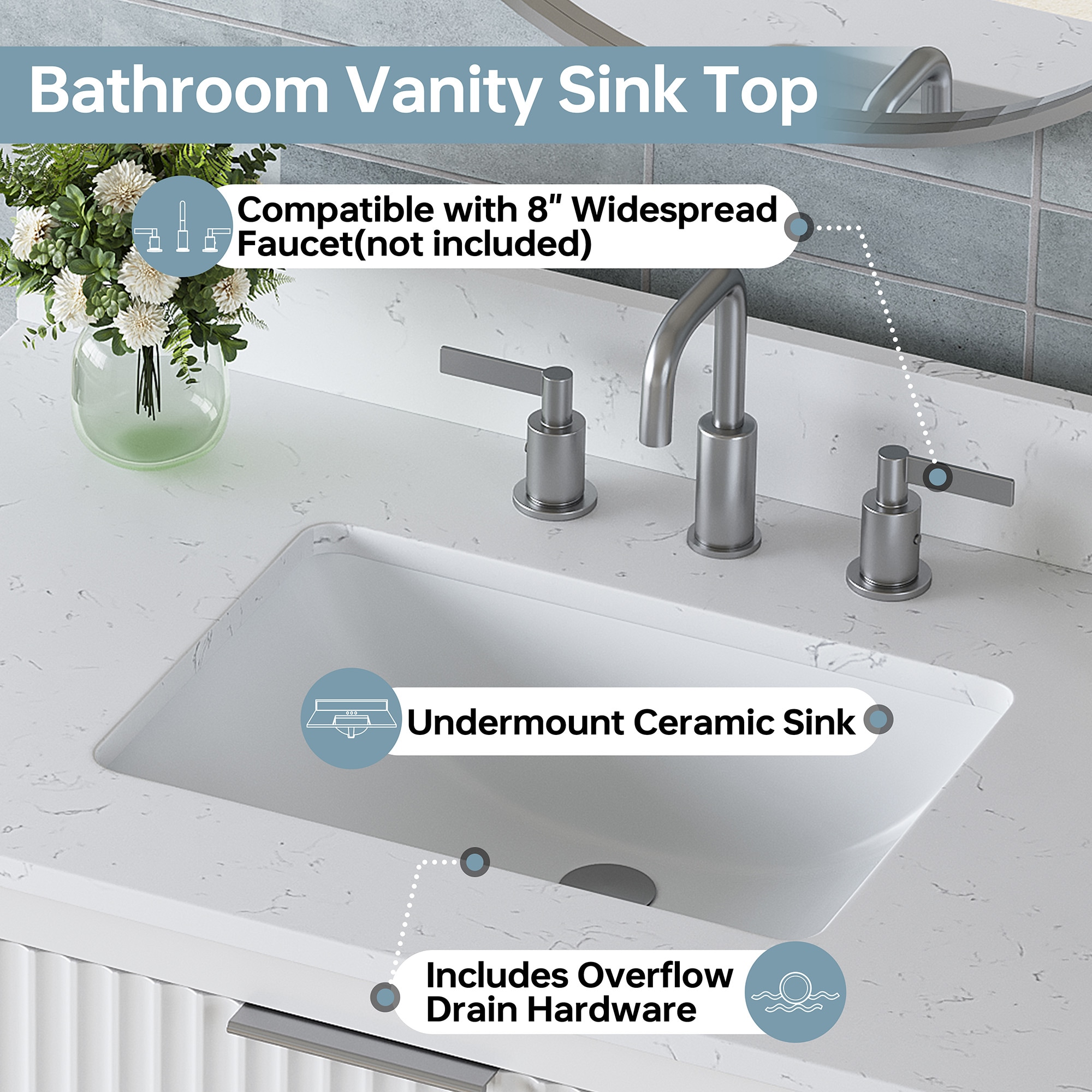 DELUXE LIVING V24001-36WT Bath-Vanity-Combo - View #3