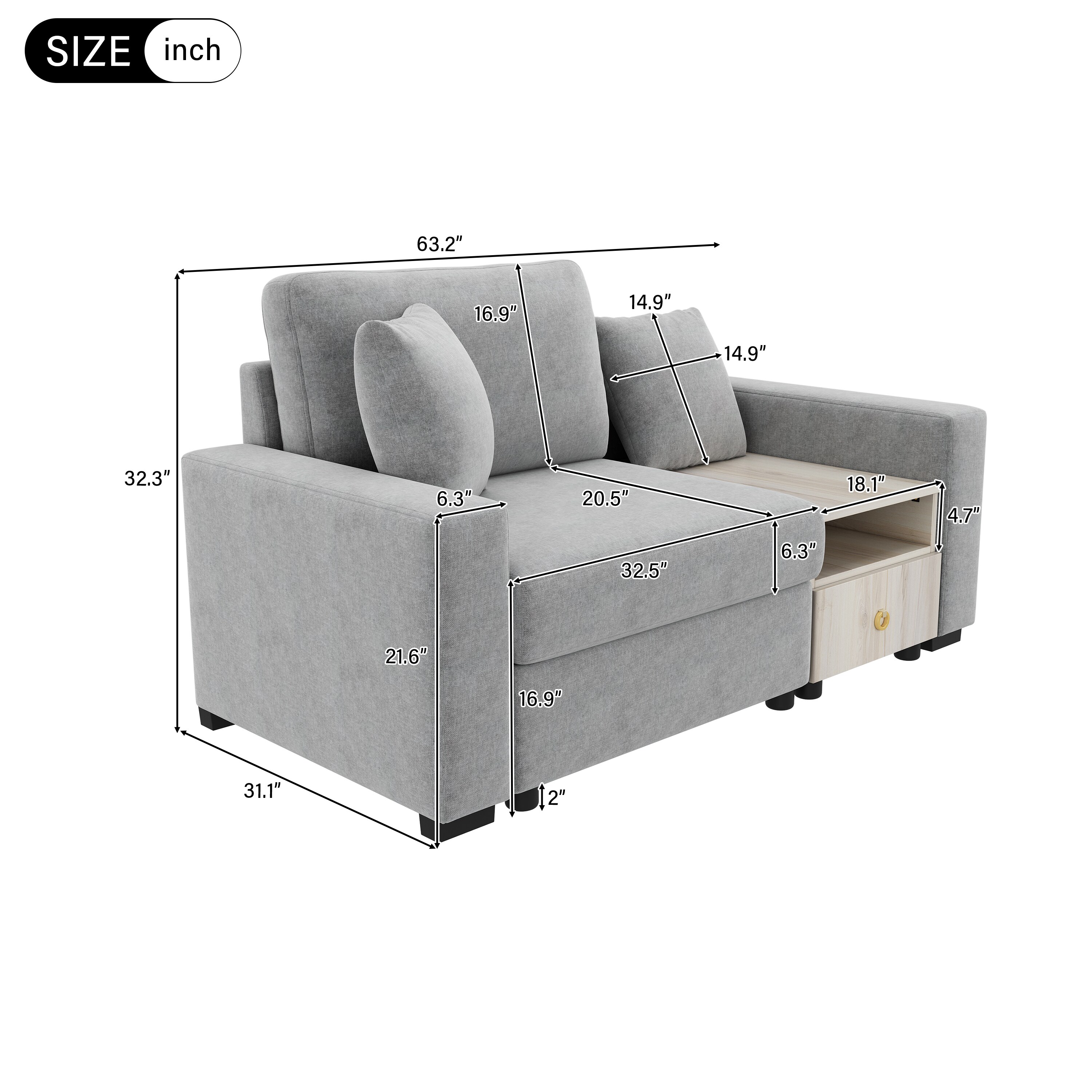 LUXEYARD DS-Y-YC-2778 Sofas-Loveseats - View #2