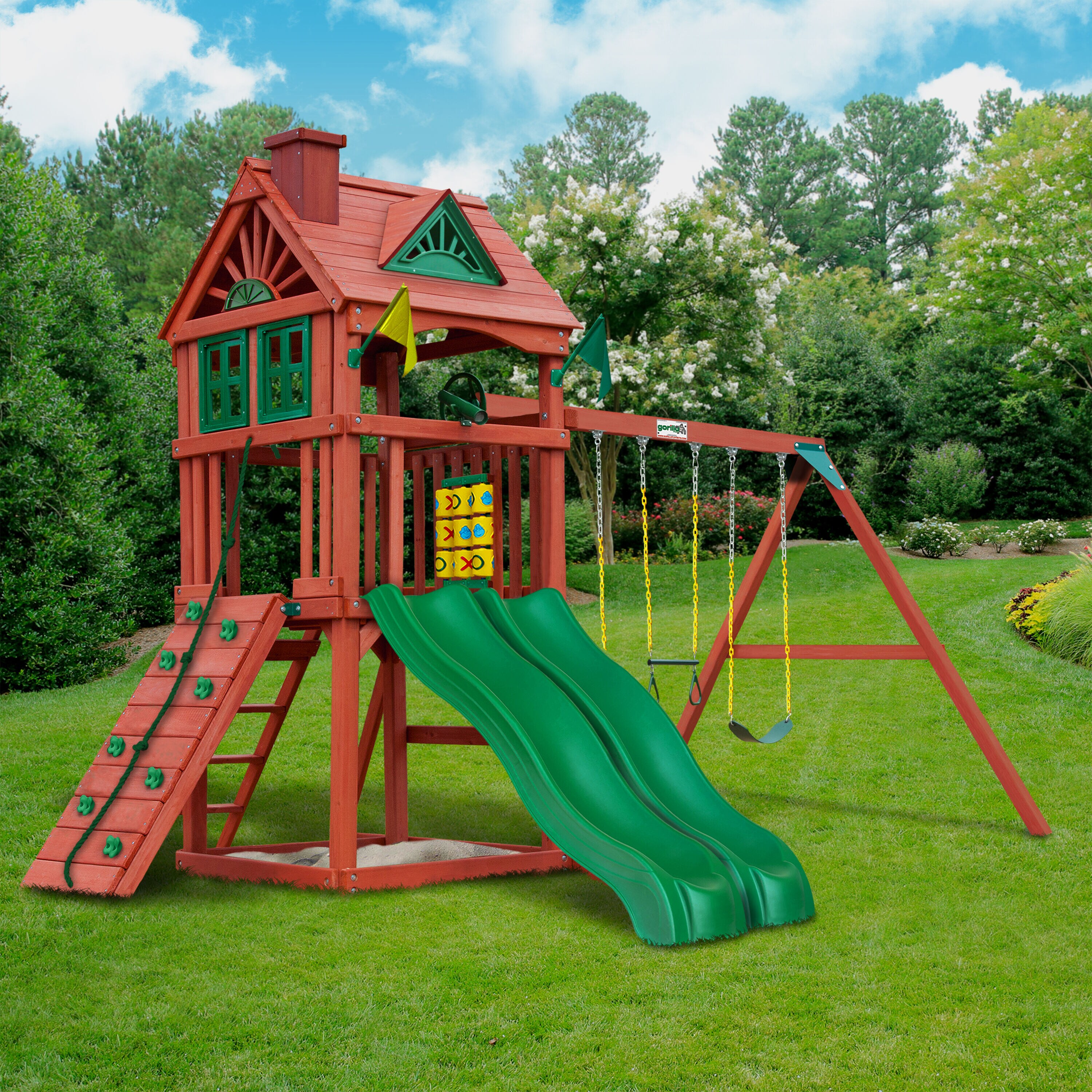 Gorilla Playsets Treetop Racer Deluxe Residential Wood Playset 