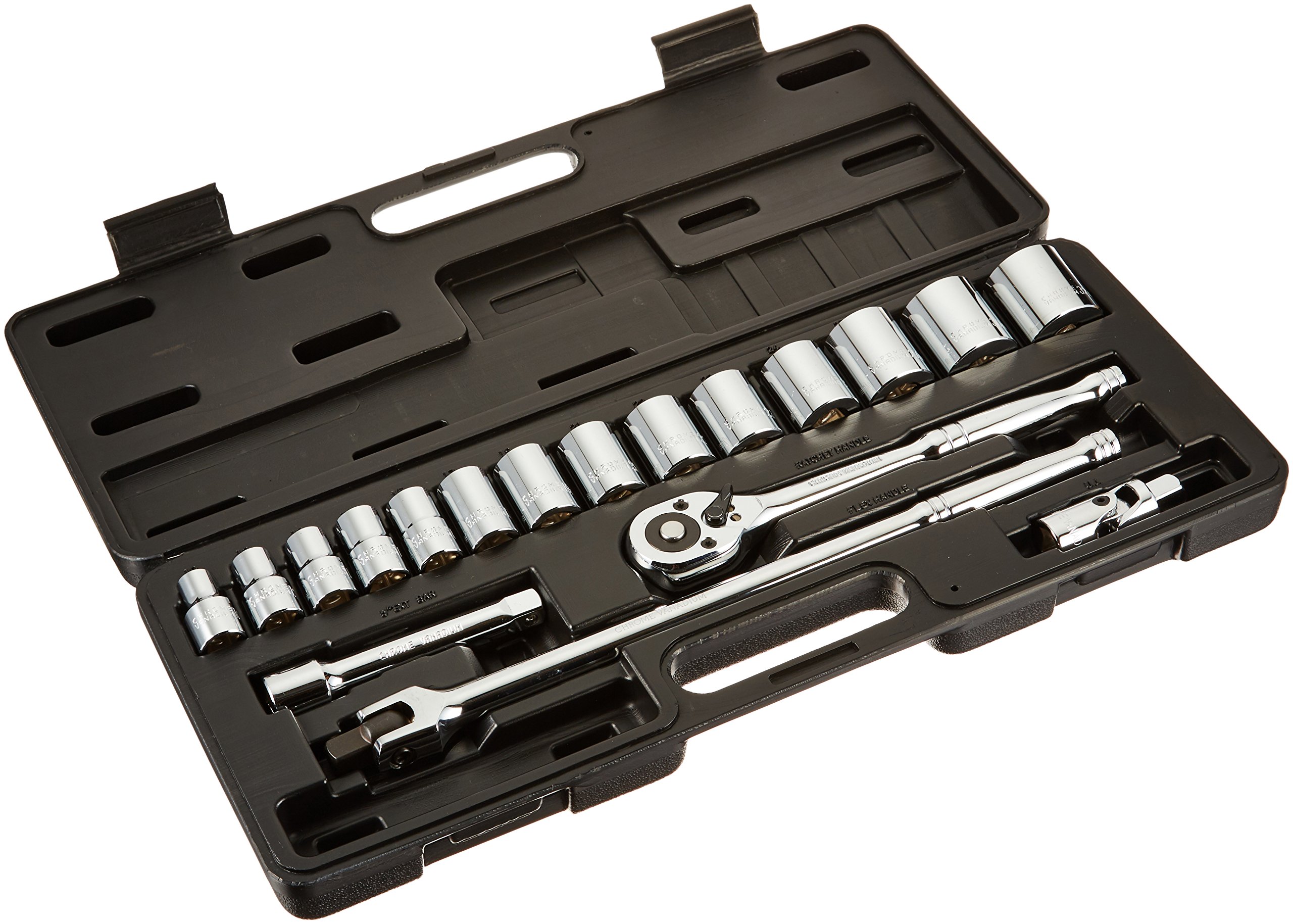 natural floors Mintcraft TS1019-M 19-Piece 1/2-in Drive Socket Set Polished Chrome