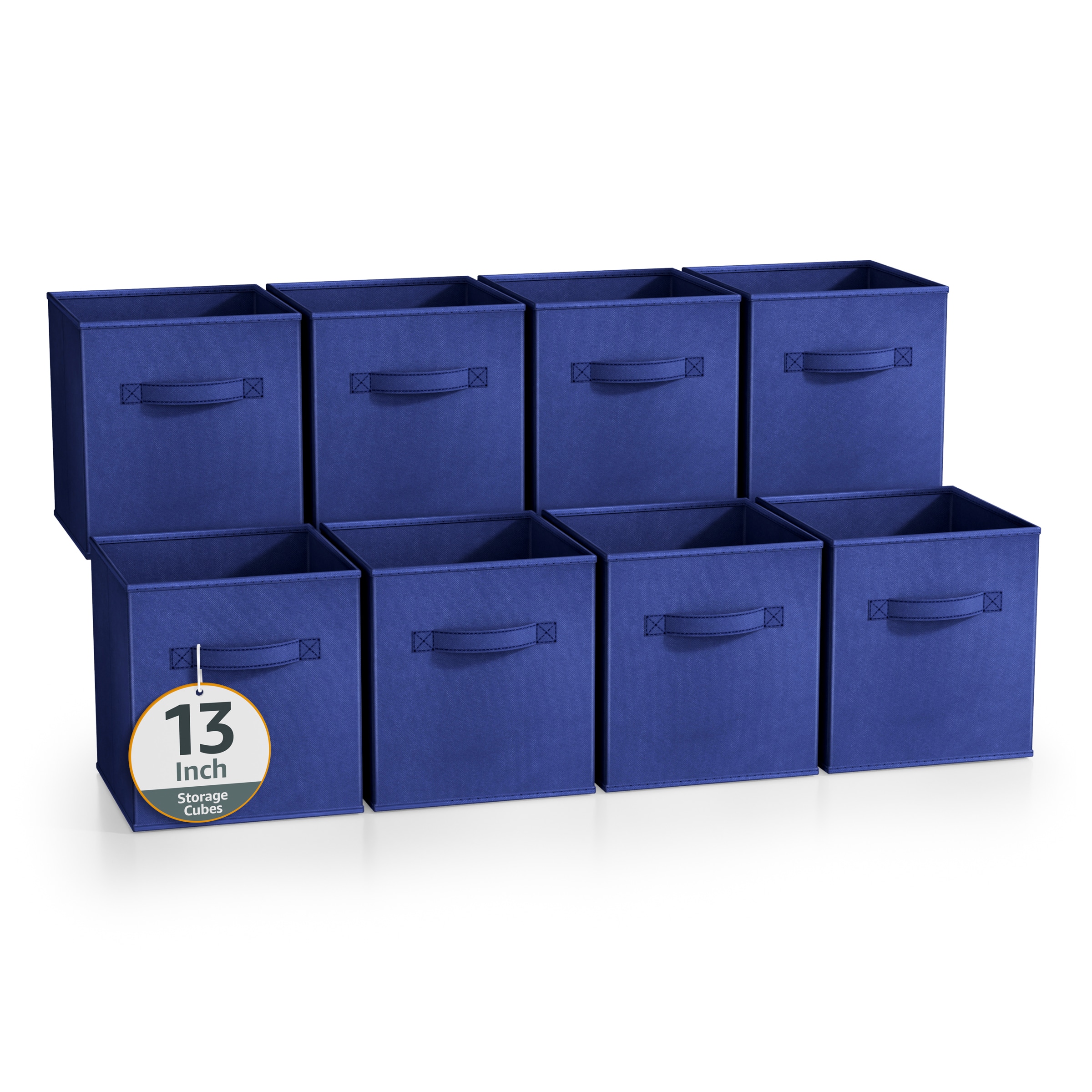 SORBUS  13 Inch 8 Pack Sturdy Collapsible Fabric Storage Cubes with Handle for Organizing Clothes Toys Books Shelves and more