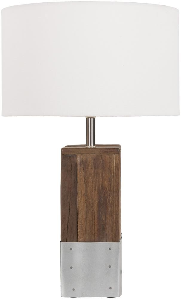 Surya RTT504-TBL Restoration 19-in Natural/Wood On/Off switch Table Lamp with Linen Shade